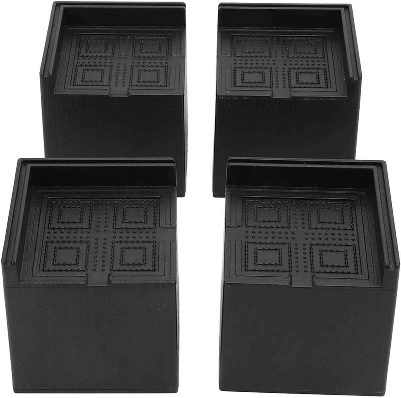 Omabeta 4PCS Bed Risers Bed with Support up to 2200Lbs,Square Furniture Risers for Washing Machine Bed Couch Table Sofa,Leg Heightening Pads,9X9X8Cm 3.54X3.54X3.15''