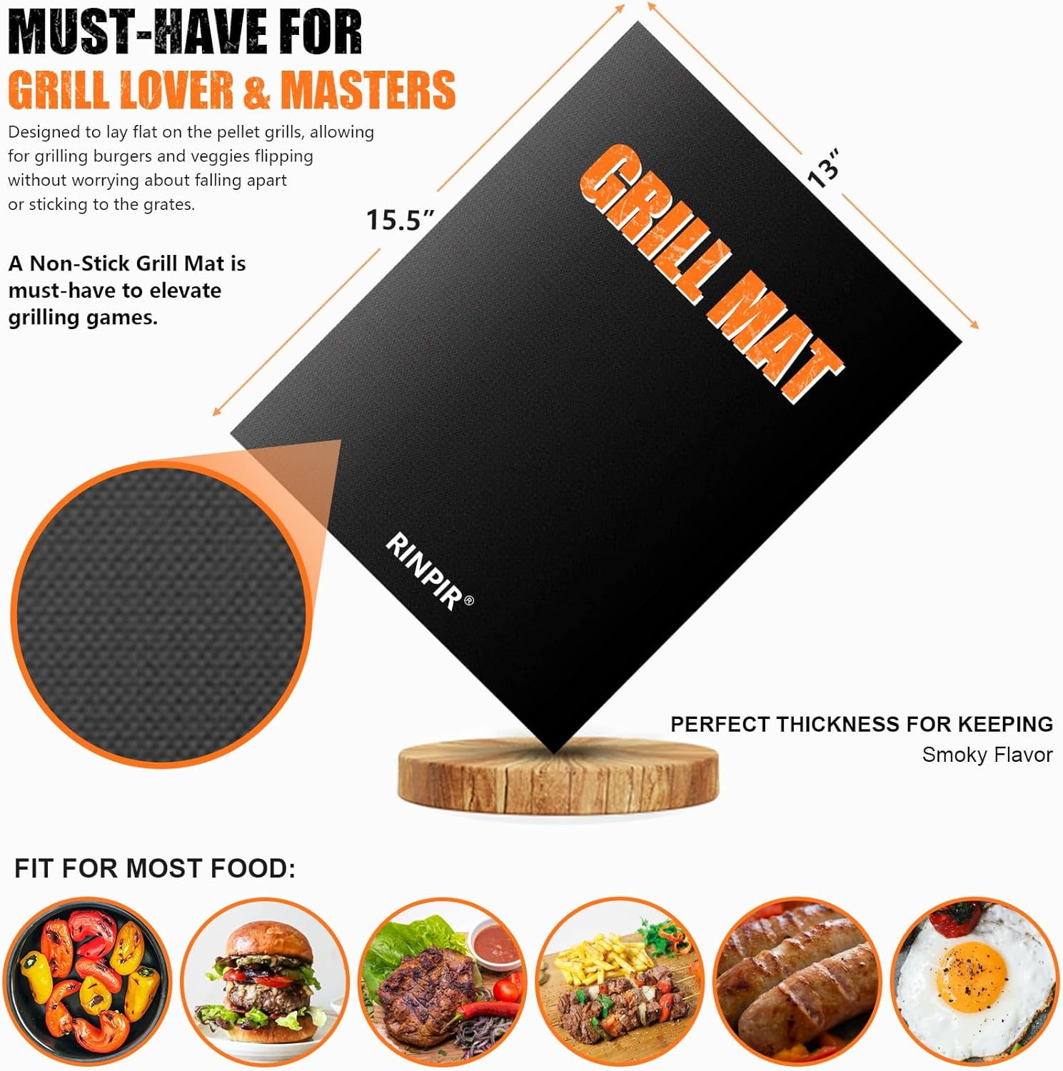 31Pcs BBQ Grill Accessories Set for Men Dad, Heavy Duty Grilling Tools Gifts for Fathers Day, Stainless Steel BBQ Utensils Kit with Mats, Grill Brush in Carrying Bag Brown image number 4