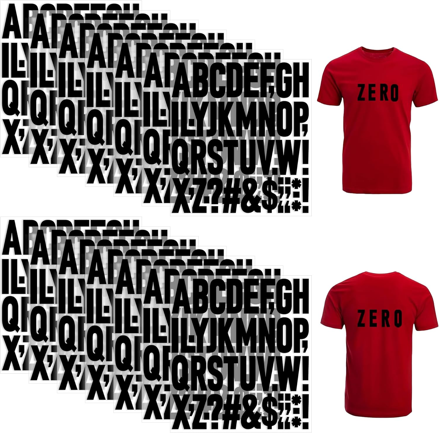 15 Sheets 690Pcs Iron on Letters 2 Inch Vinyl Iron on Letters for Clothing Heat Transfer Letters with A-Z PU Alphabets Stickers Heat Press Letters for T-Shirts Jerseys Hats Printing DIY Crafts (White)