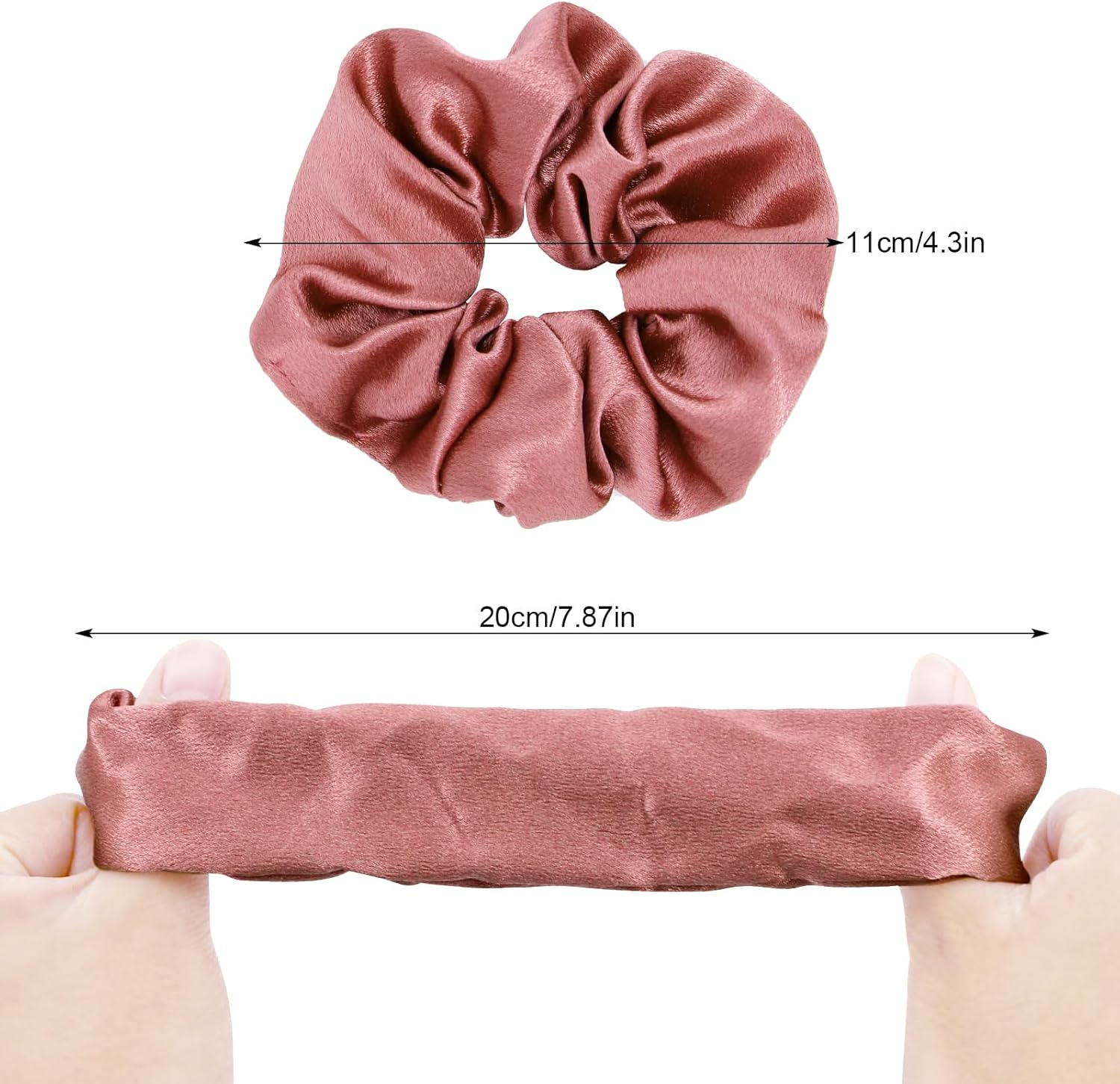 YBVABE 12Pack Silk Satin Scrunchies, Soften and Elastic Hair Scrunchies for Frizz Prevention, Satin Hair Ties for Breakage Prevention and Gentle Style, Ponytail Holder Hair Accessories Girls Ladies Women image number 6