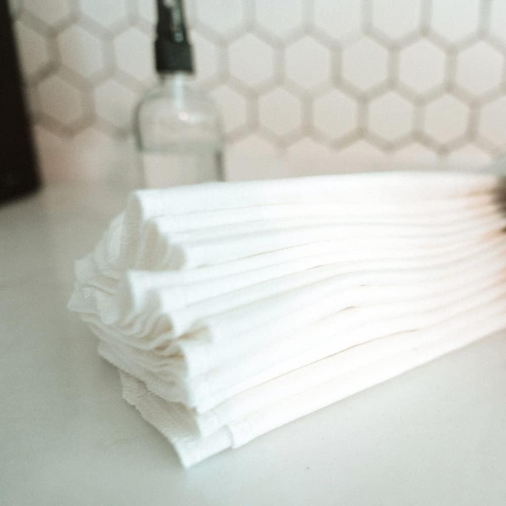 Reusable Baby Wipes, Washable Cloth Baby Wipes, 25 Sheets in a Pack of Cloth Wipes for Baby, 100% Cotton Reusable Wipes by Nora'S Nursery image number 1