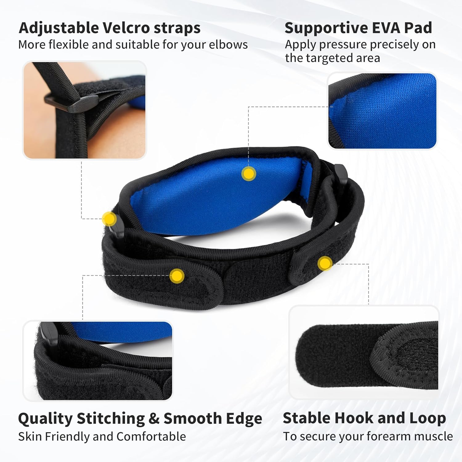 CAMBIVO 2 Pack Tennis Elbow Brace for Men & Women, Elbow Pain Relief for Tendonitis, Tennis & Golfer'S Elbow, Adjustable Elbow Strap with Compression Pad (Black 2 Pack)