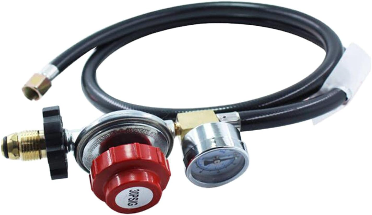 High Pressure Gas Regulator with Gauge Replacement and Hose Gas Tank BBQ image number 6