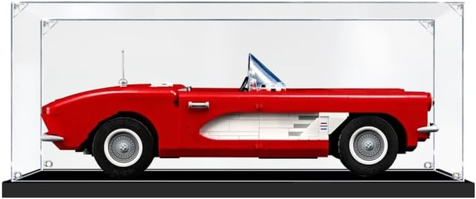 Acrylic Display Case for  10265 Ford Mustang, 10300 Back to the Future Time Machine, 42123 Mclaren Senna GTR, 10321 Corvette, 60289 and 75380 Dustproof Protection Clear Showcase