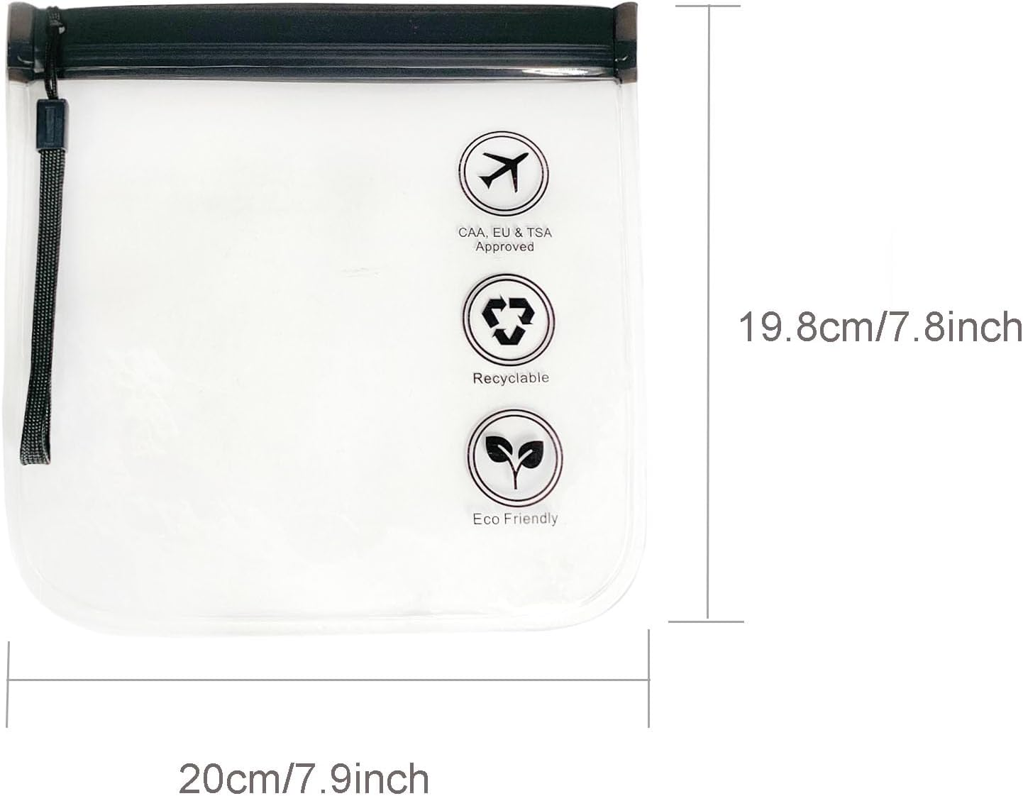 YUESUO Toiletry Bag Cosmetic Pouch Waterproof Pouch,Quart-Size Carry-On Small Handy Bag for Toiletries for Women Men(2Pcs Black/Grey) - 4Pcs Black/Grey image number 2