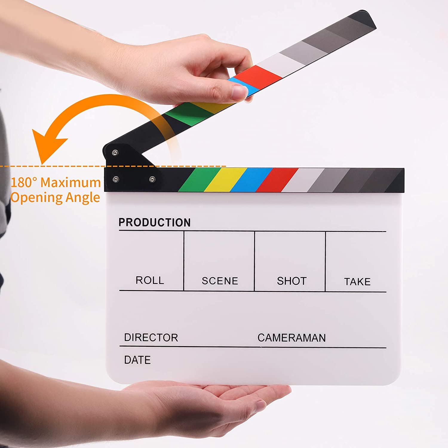 Rustark Movie Film Clap Board, Acrylic 10"X12" Acrylic Dry Erase Director Clapboard, Professional Photography Studio Video TV Cut Action Scene Clapper Board with 5 Pcs Erasable Pen image number 5