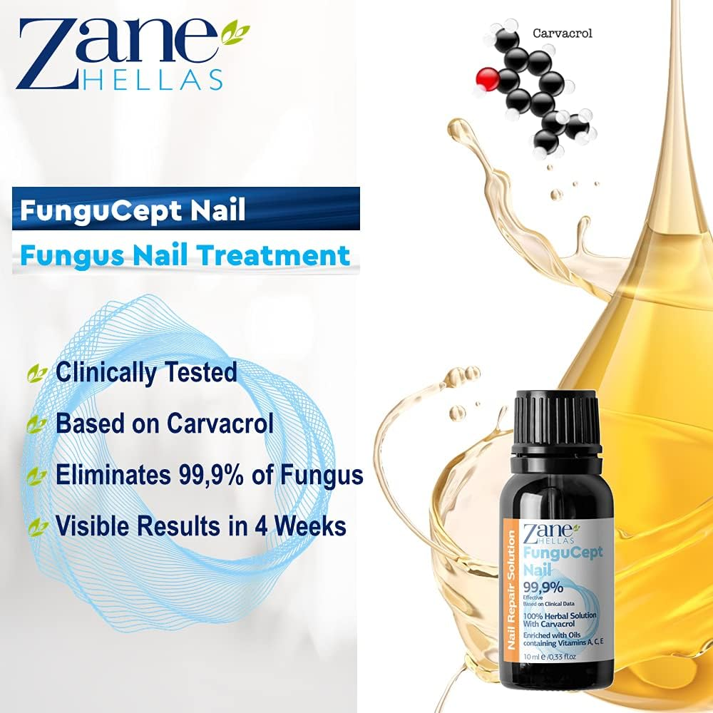 Zane Hellas Fungucept Nail. Fungal Nail Solution. Fungus Nail Solution for Discolored, Thickened, Crumbled and Fungi Nails. Visible Results in 4 Weeks.0.33 Oz -10Ml image number 3