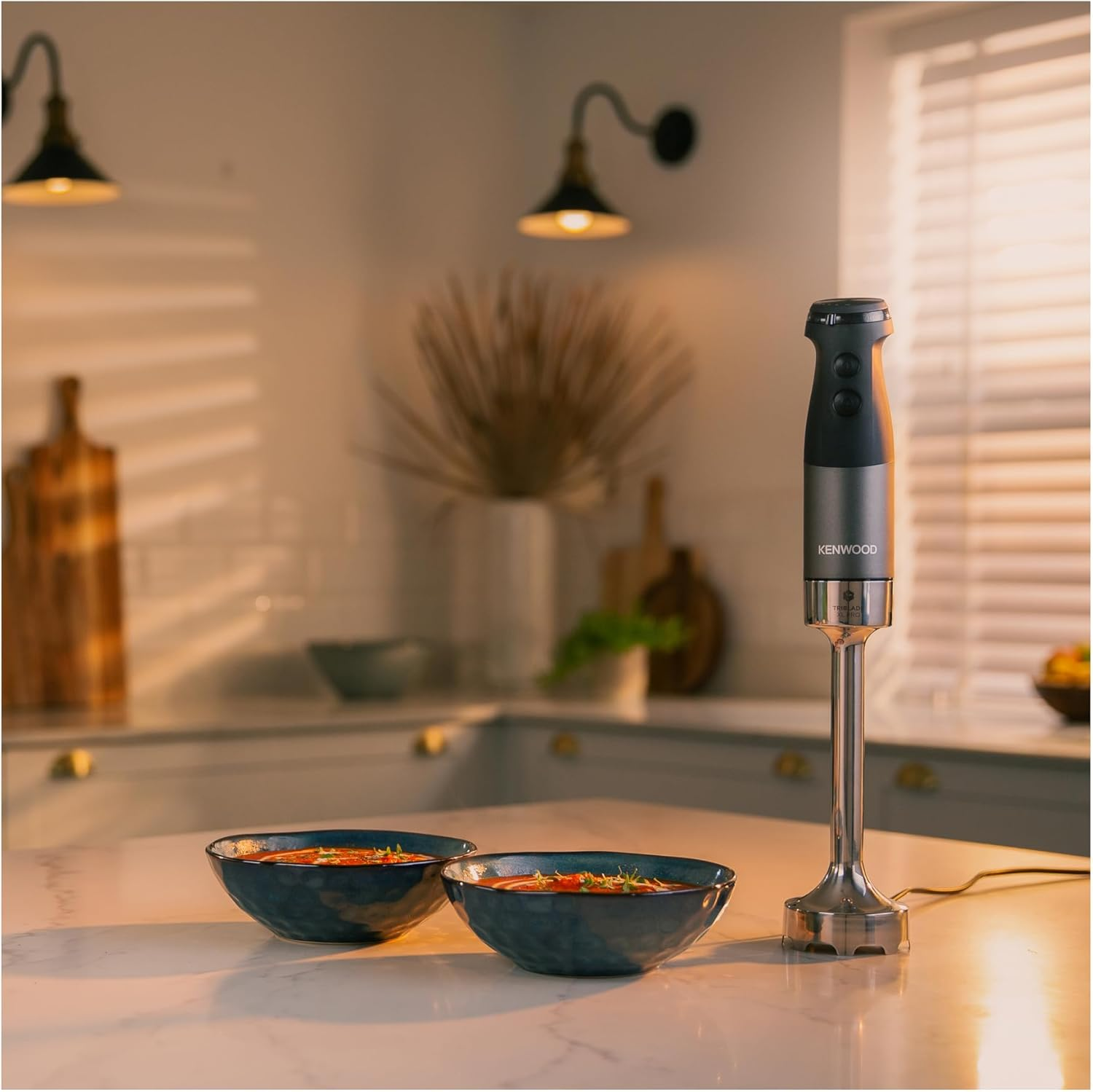 Kenwood Triblade XL Pro HBM80.322BK, Minipimer with Triblade System, Variable Speed + Turbo, Stainless Steel Shaft, Includes Chopper 500 Ml, Whisk, Emulsifier, 700 and 250 Ml Glasses, 1200 W,