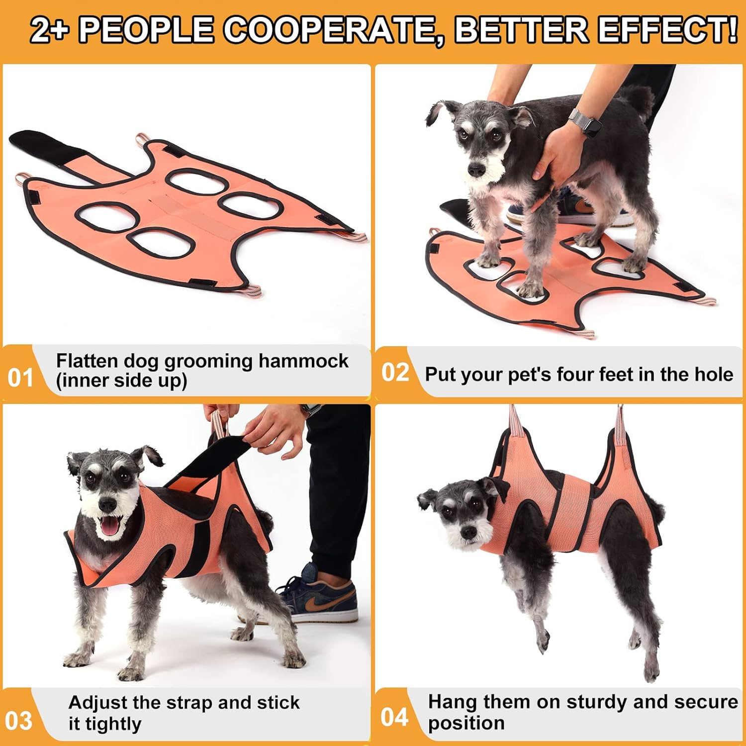 Dog Grooming Hammock, Hanging Harness for Nail Clipping, Trimming Sling Holder Helper, Restraint Bag for Claw Care - Small / 25 Lb Max image number 1