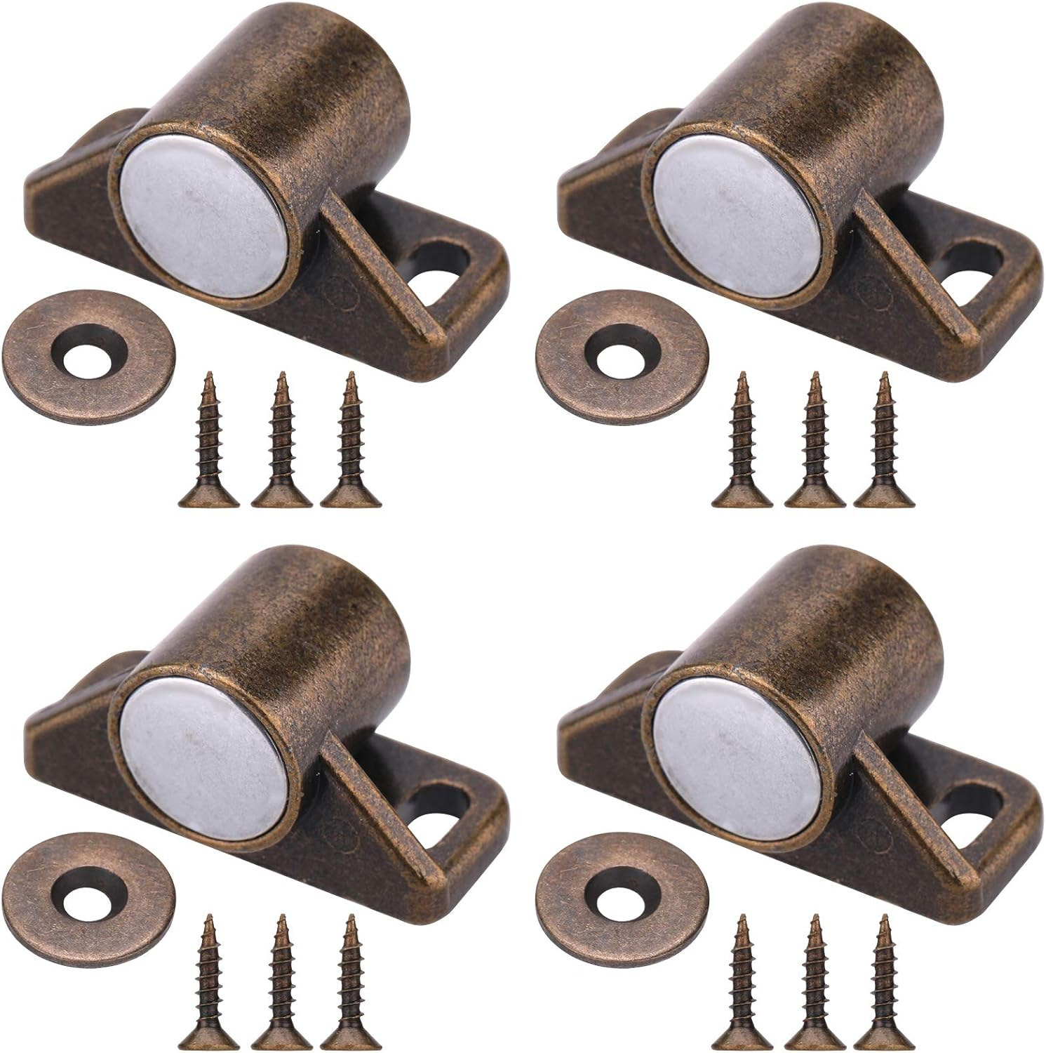LUTER 4 Pieces Magnetic Door Catches Cabinet Door Magnets with Stainless Steel Screws for Kitchen Cabinet Closer Sliding Door Closure Cupboard Closet (Bronze) image number 5