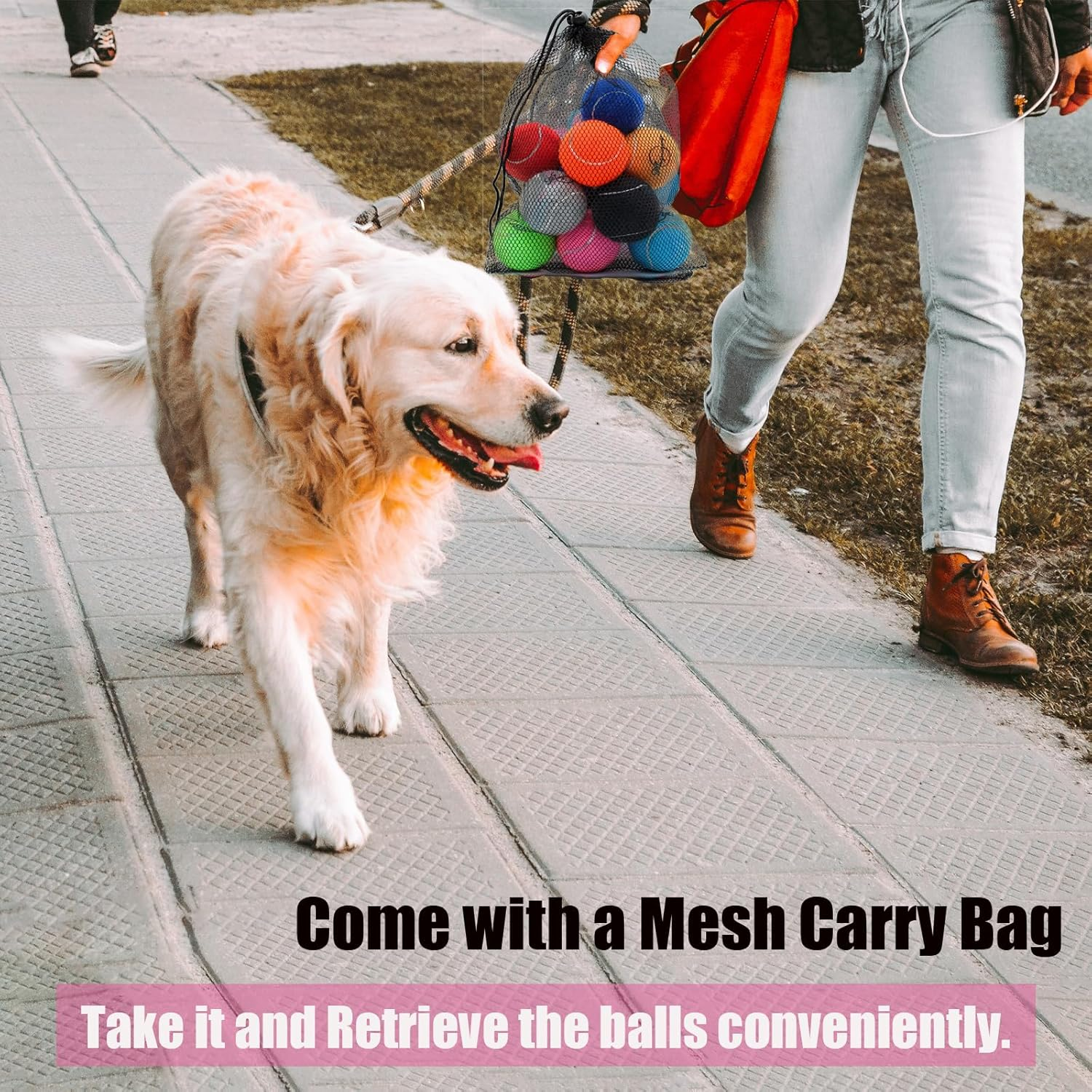 Magicorange Tennis Balls, 20 Pack Tennis Balls for Dogs, Pet Dog Playing Balls, Come with Mesh Bag for Easy Transport, Colorful Easy Catching Pet Dog Balls (Multi-Color) image number 6