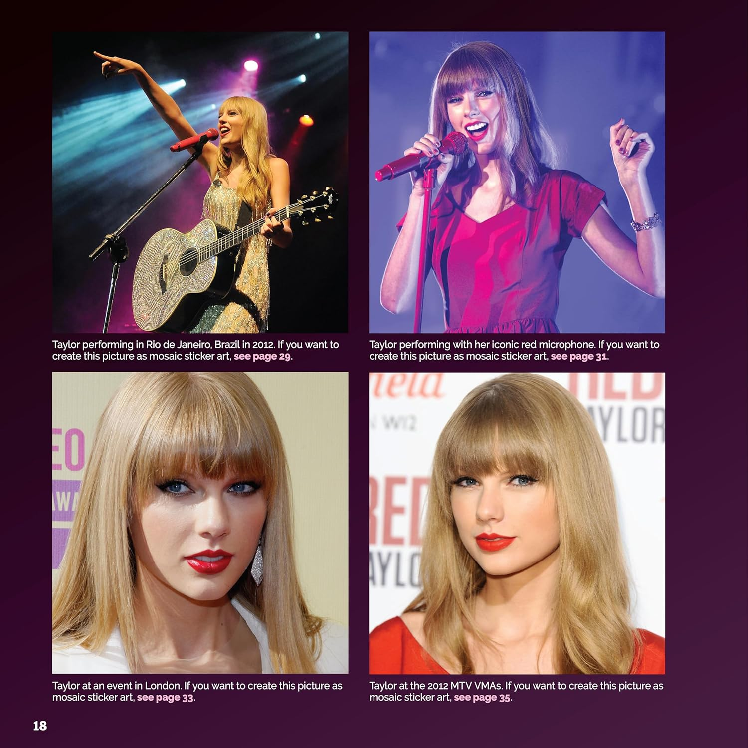 Ultimate Taylor Swift Sticker Mosaic Art: 13 Fearless Mosaic Art Designs & Fun Facts image number 2