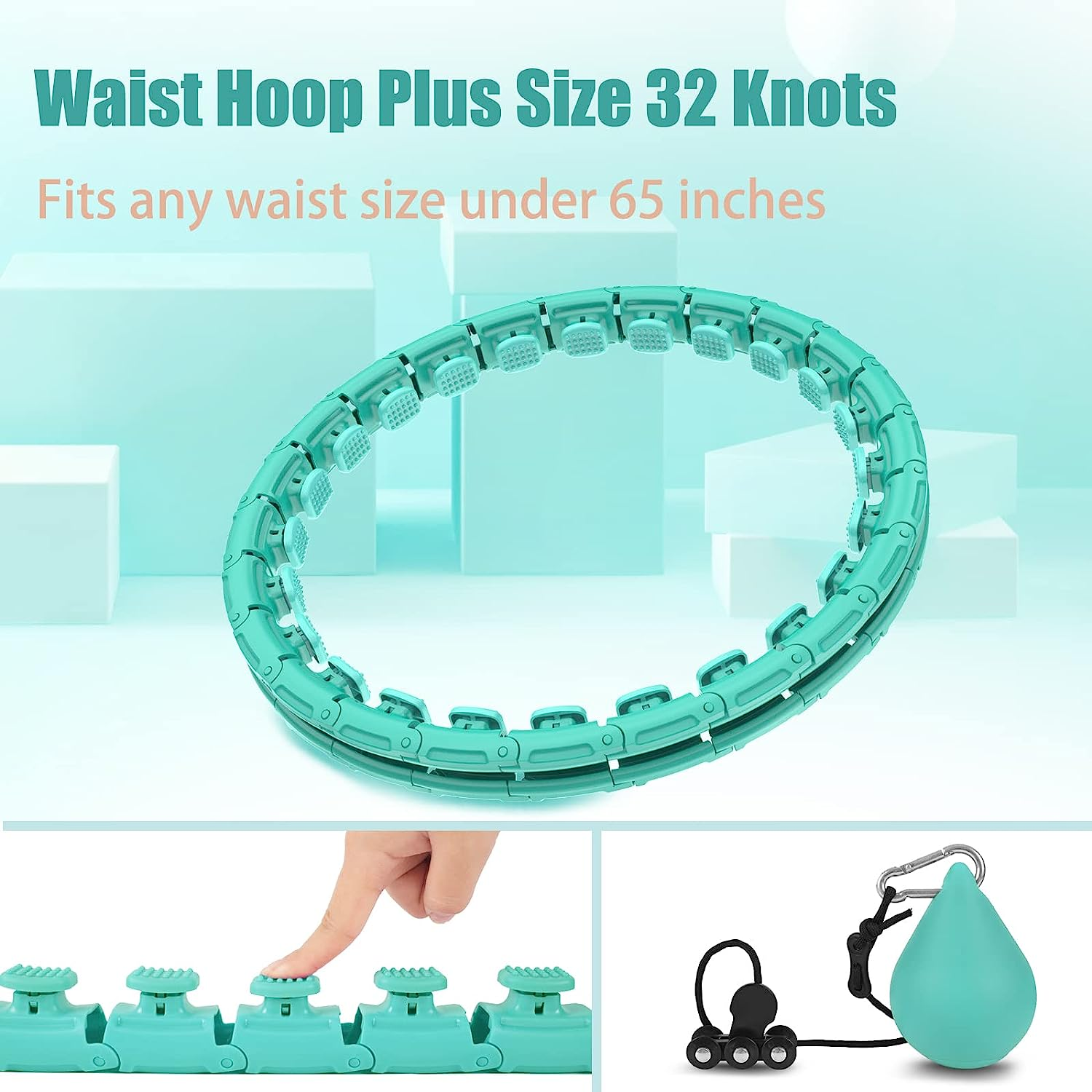 Ourstarry 24 Knots Weighted Hula Hoop plus Size, Smart Waist Hoola Hoops for Adults Fitness