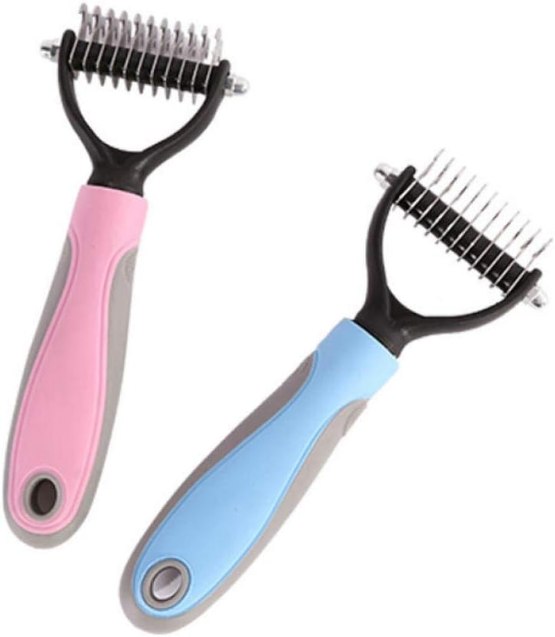 YITON Pet Comb Blue Pet Comb Double Sided Cleaning Beauty Pet Open Knot Comb Dog Comb Cleaning Supplies Slicker Brush 1Pcs S image number 1