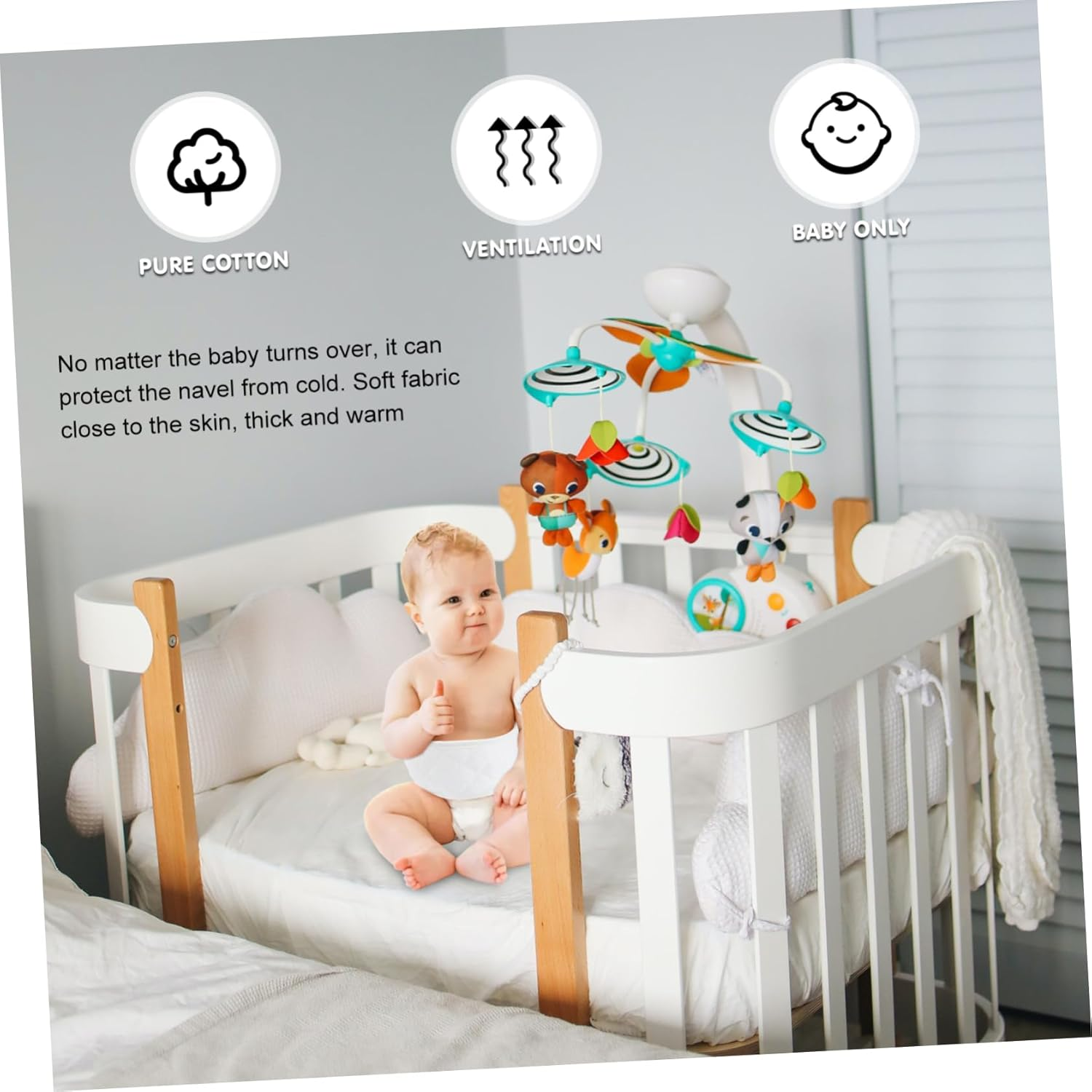 10Pcs Newborn Navel Belt Cotton Belly Button Band for Boy Girl Belly Wrap Protect Newborn Umbilical Cord image number 5