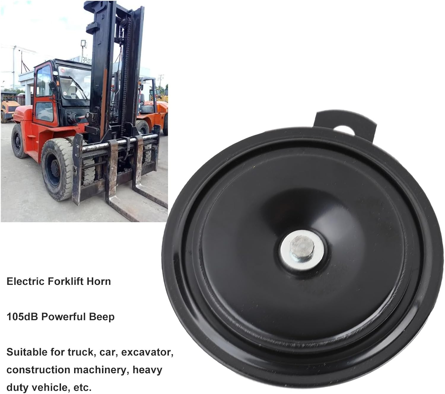 Forklift Electric Horn, Electric Forklift Horn Replacement, 105Db High Volume Warning Alarm for Truck Car Excavator Heavy Duty Vehicle (24V 3A) image number 2