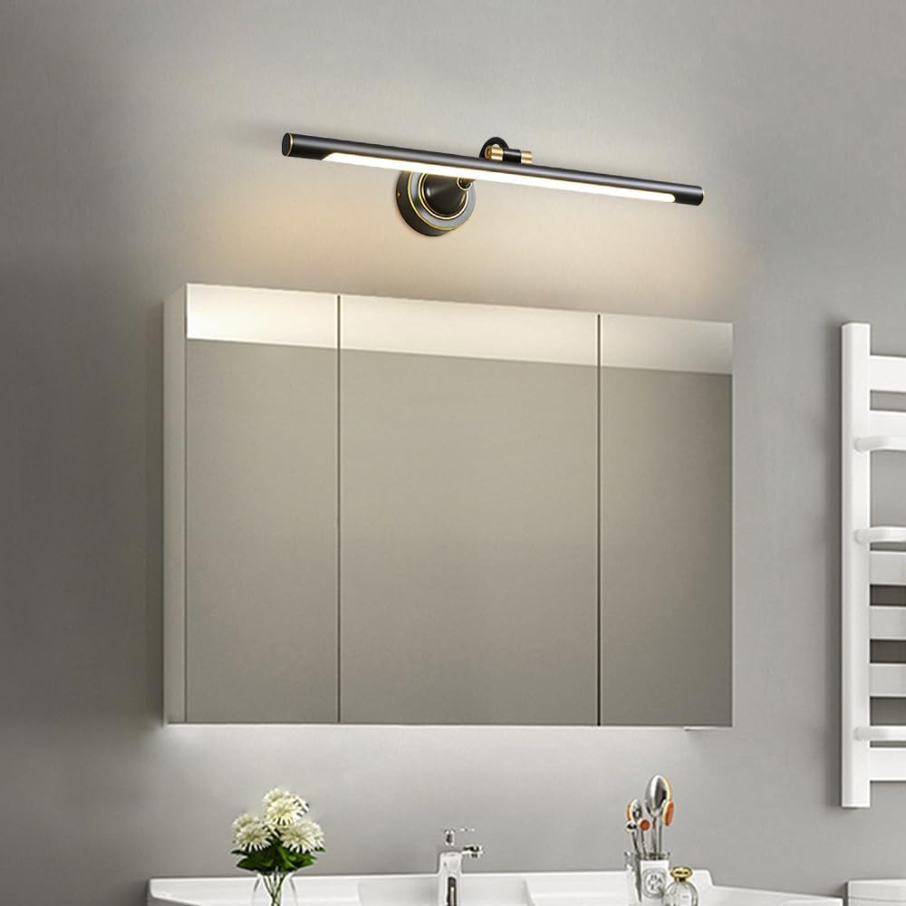 LED Mirror Lamp Bathroom Vanity Light Fixture Adjustable Cabinet Picture Lights, Copper Vanity Sconce Wall Lighting Makeup Lamps for Dressing Room Toilet Cloakroom XXZ