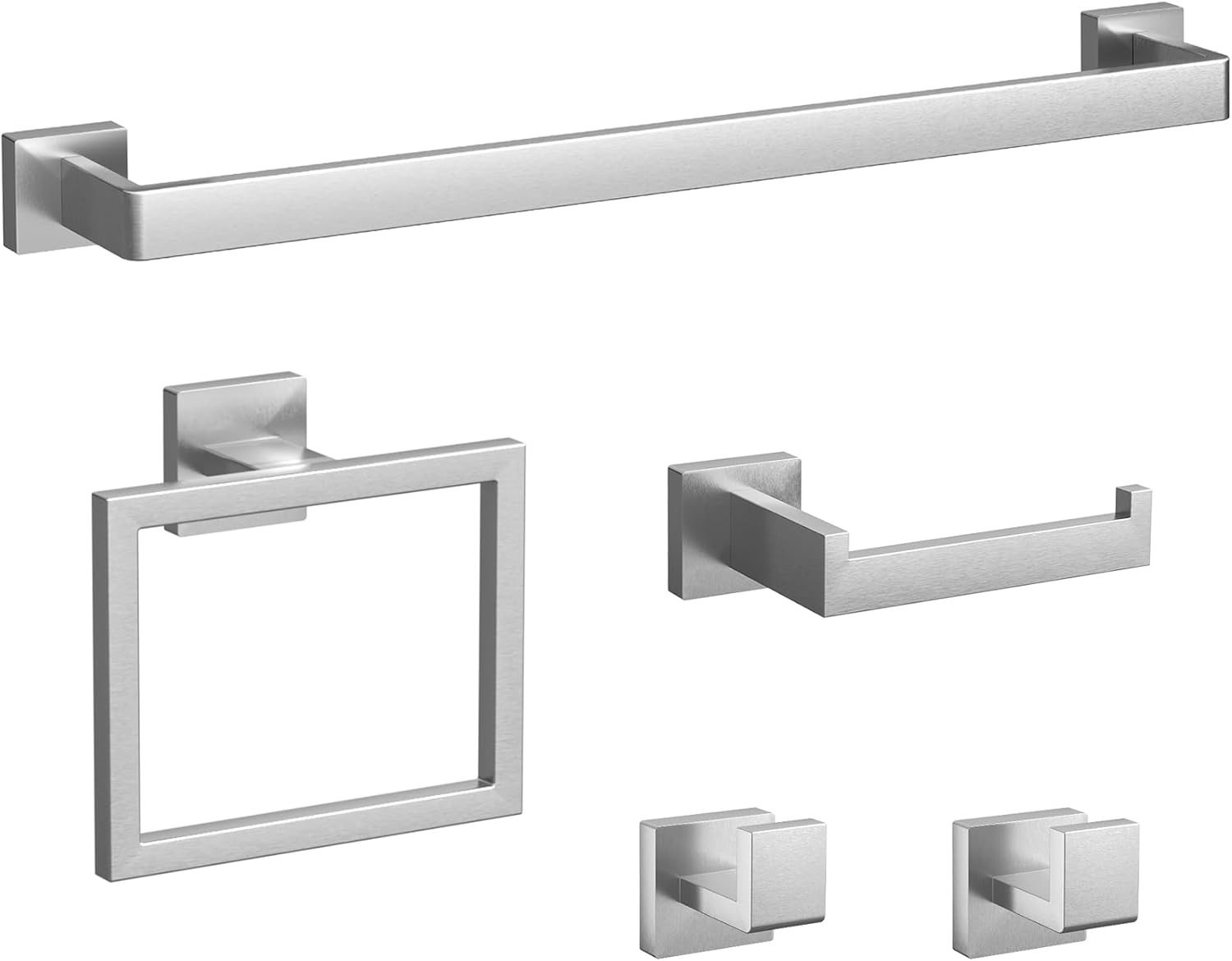 15-Pieces Matte Black Bathroom Accessories Set, 23.6 Inch Bath Towel Bar Set, SUS 304 Stainless Steel Bathroom Hardware Set, Towel Racks for Bathroom Wall Mounted