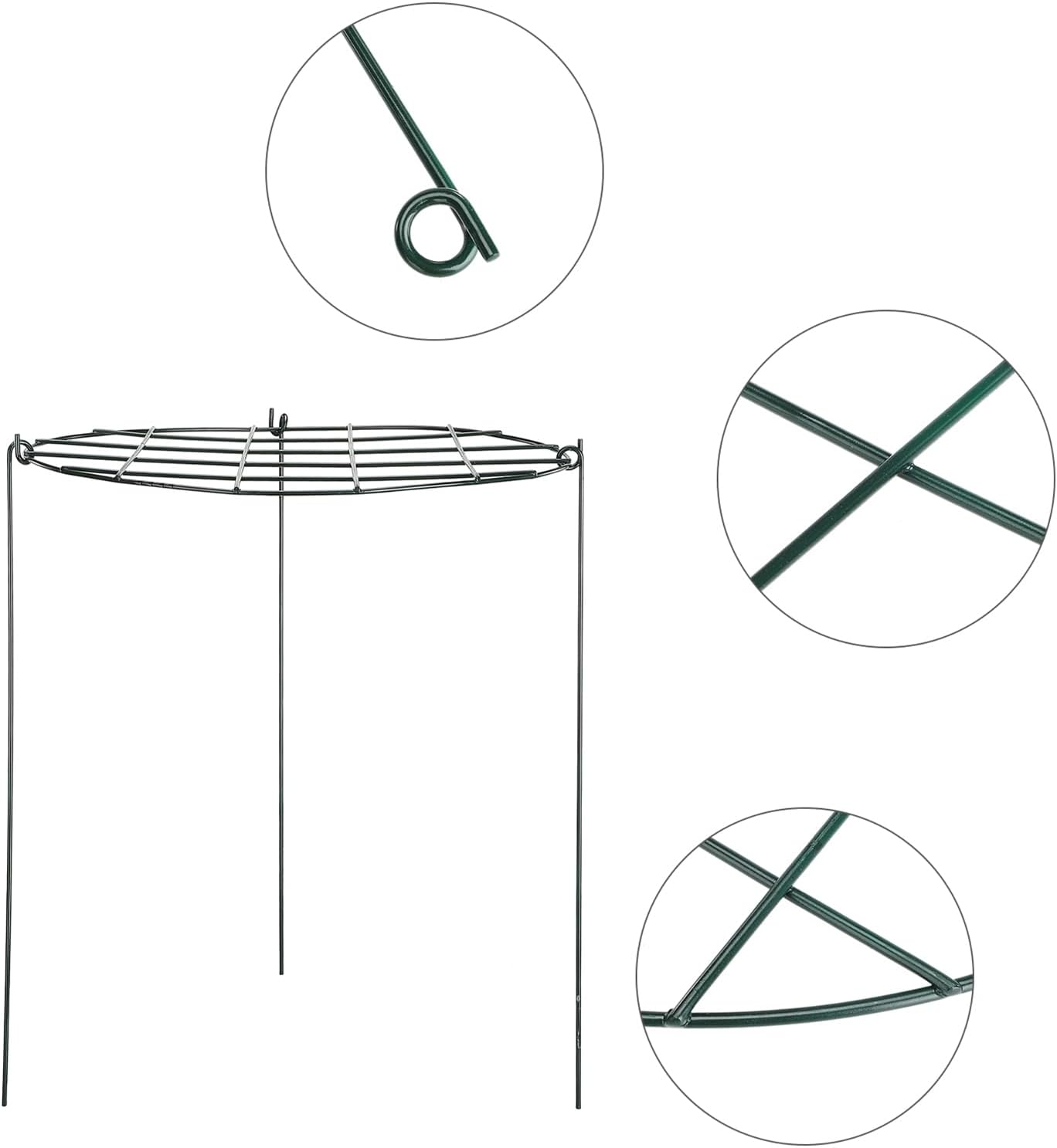 Round Grid Plant Support, Peony Cages Brace Flower Supporter Strawberry Growing Racks Cage Metal Garden Stake Grow through Hoops Heavy Plants Rings for Small Vegetable Fruit image number 5