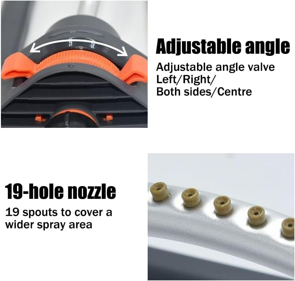 Garden Lawn Sprinkler, Oscillating Square Sprinkler, 4 Adjustable Sprinkler Range, Garden Sprinkler 180&deg; Large Areas image number 6