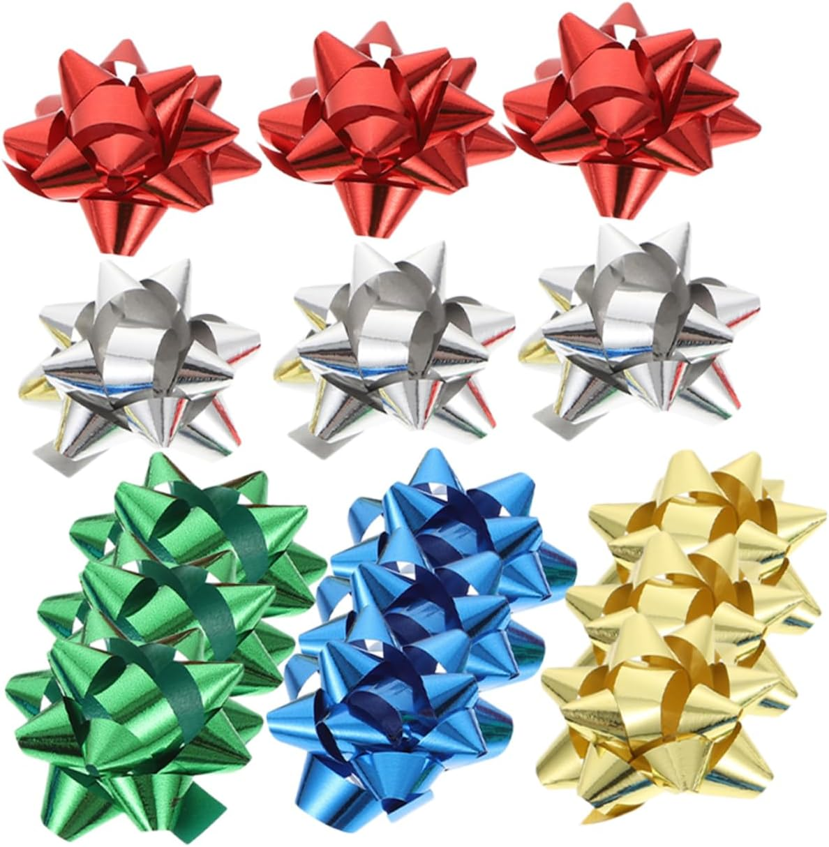 150Pcs Self-Adhesive Star Bows for Wrapping Christmas Presents Bow Xmas Pull Bows Birthday Wrapping Bow Christmas Tree Decorations Xmas Bows for Wrapping image number 6