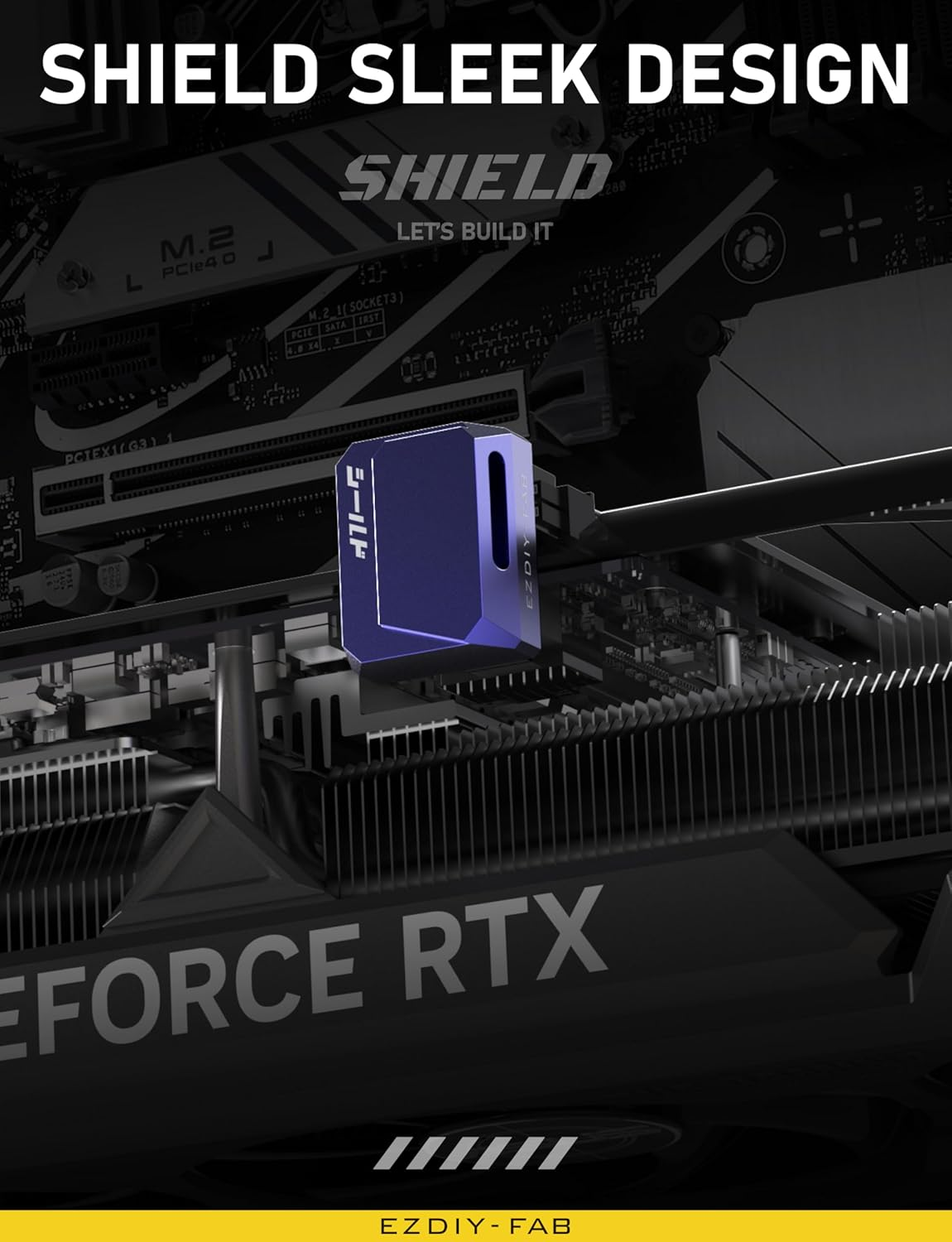 EZDIY-FAB Pcie 5.1 Adapter - 600W 12+4Pin,16Pin 12VHPWR GPU Power Connector,12V-2X6 GPU Adapter,90 Degree Right Angle - Compatible with RTX 3090Ti, 4070Ti, 4080, 4090 GPU - RVS Type, Purple, 1 Pack image number 2