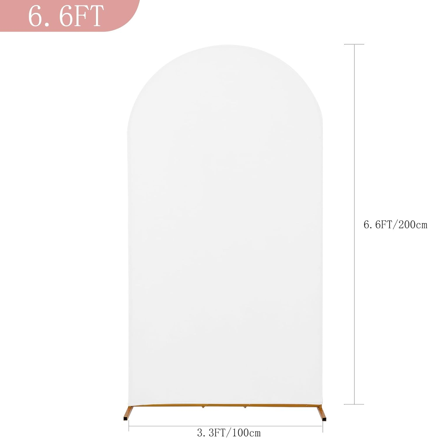 Peomeise 6.6FT Wedding Arch Cover，White Arch Backdrop Cover Stretchy Spandex Backdrop Stand Covers for Birthday Party Ceremony Banquet Decor(79.2" L X 39.6" W) image number 3