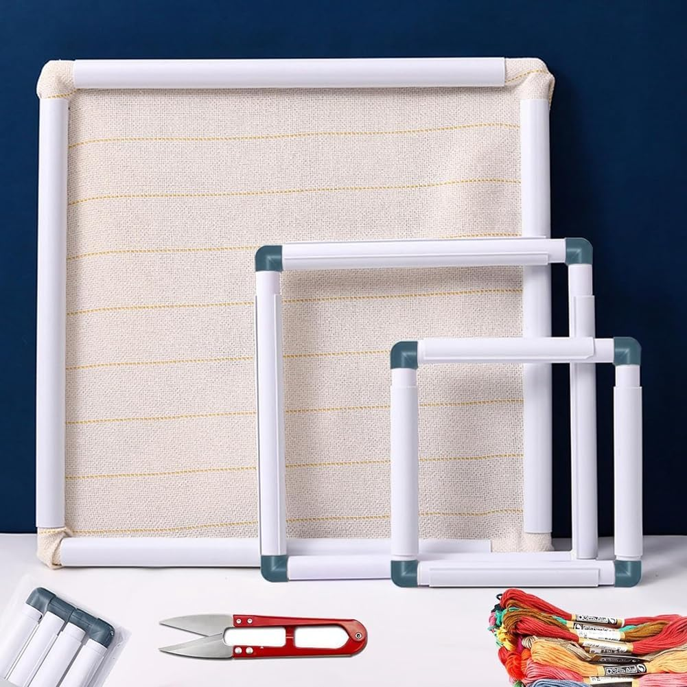 Vmitejoe Hoops Embroidery Hoop Frame Punch Needle Hoops Embroidery Quilting 3-Pack Blue image number 2