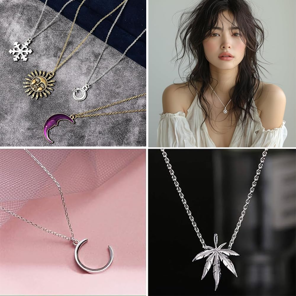 20 Pcs Bulk Necklace Chain Set(18Inch, 1.5Mm),Jewelry Making Supplies,Gold and Silver Plated DIY Electroplated Link Chains for Adults image number 2