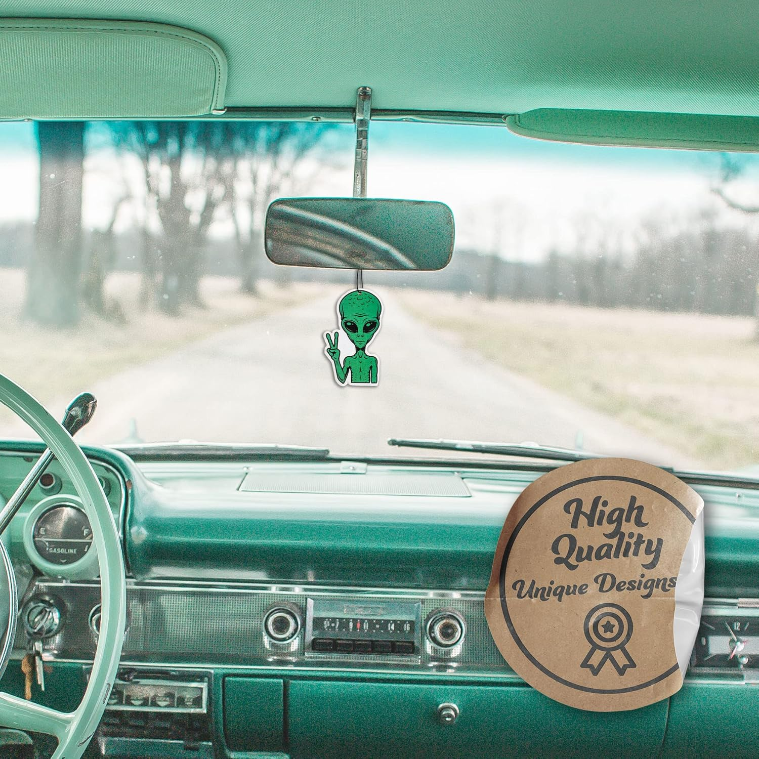 Peace Sign Alien Car Air Freshener 3 Pack Scented with Essential Oils (3) image number 4