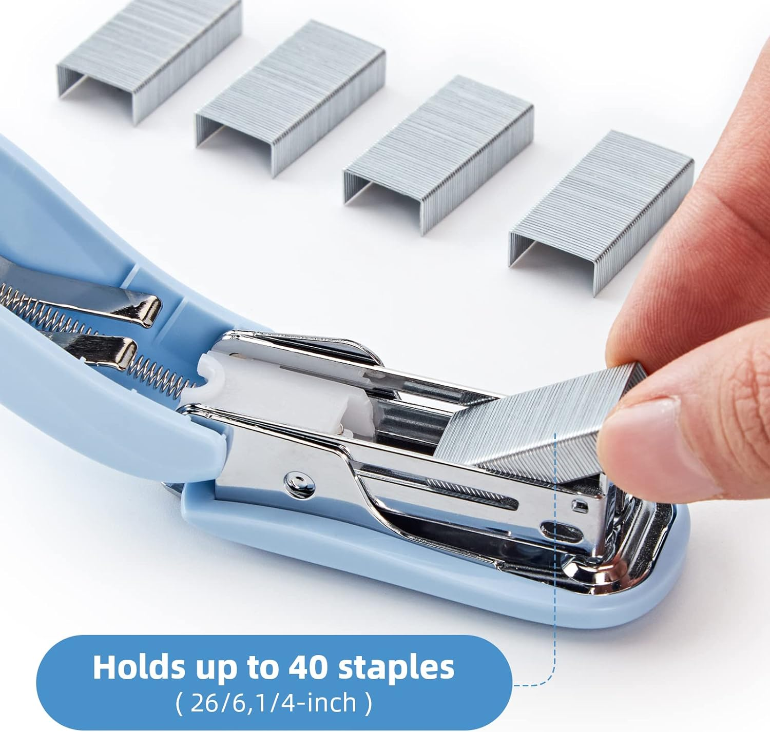 Deli Stapler, 20-50 Sheets Capacity with Staples and Staple Remover Set, Desk Stapler Office Staplers (Blue, 20 Sheet) image number 1