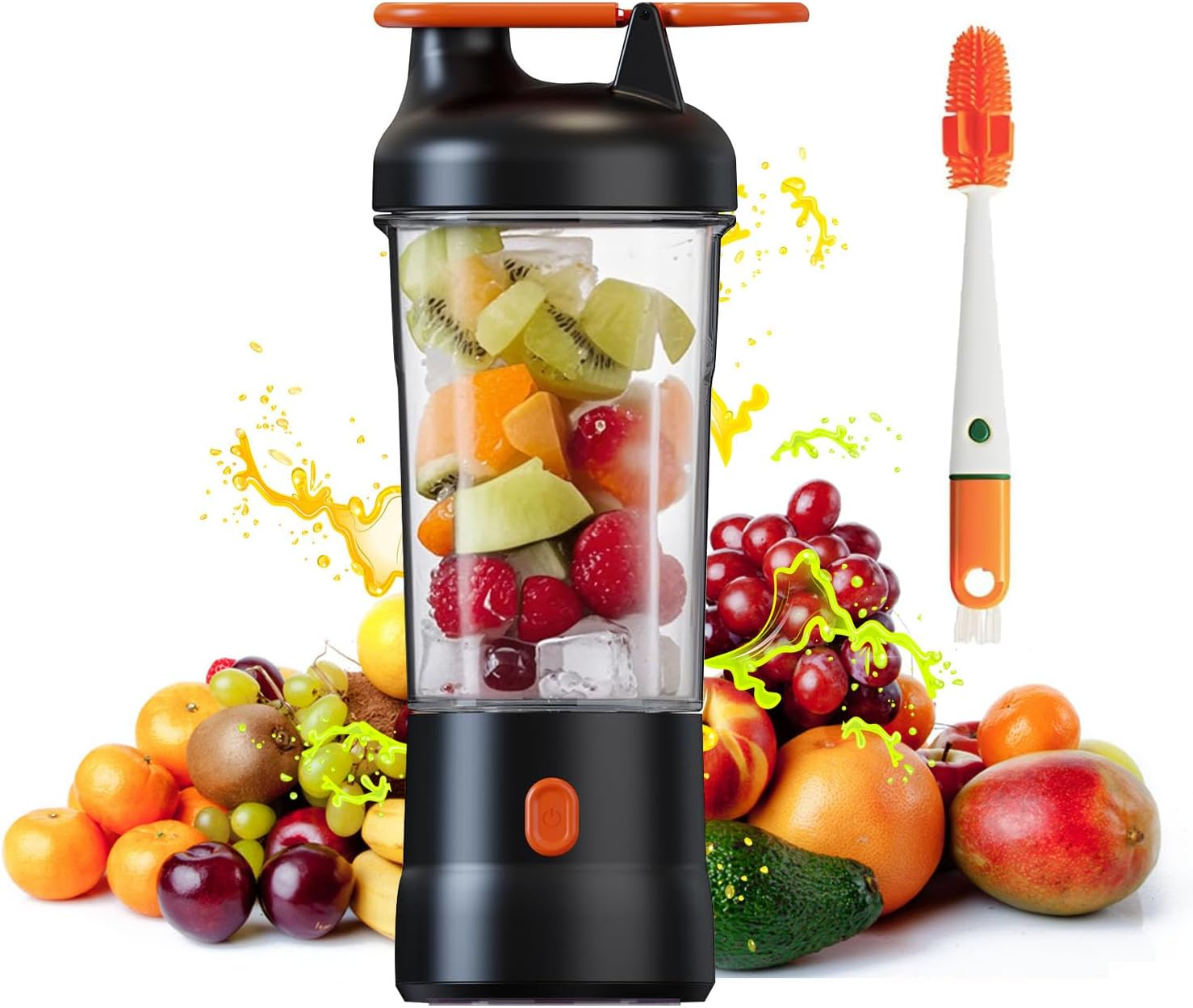 Portable Blender for Juicer and Shakes and Smoothies, 750Ml USB-C Rechargeable - Mini Small Blender Cup for Kitchen, Office, Gym (Black)