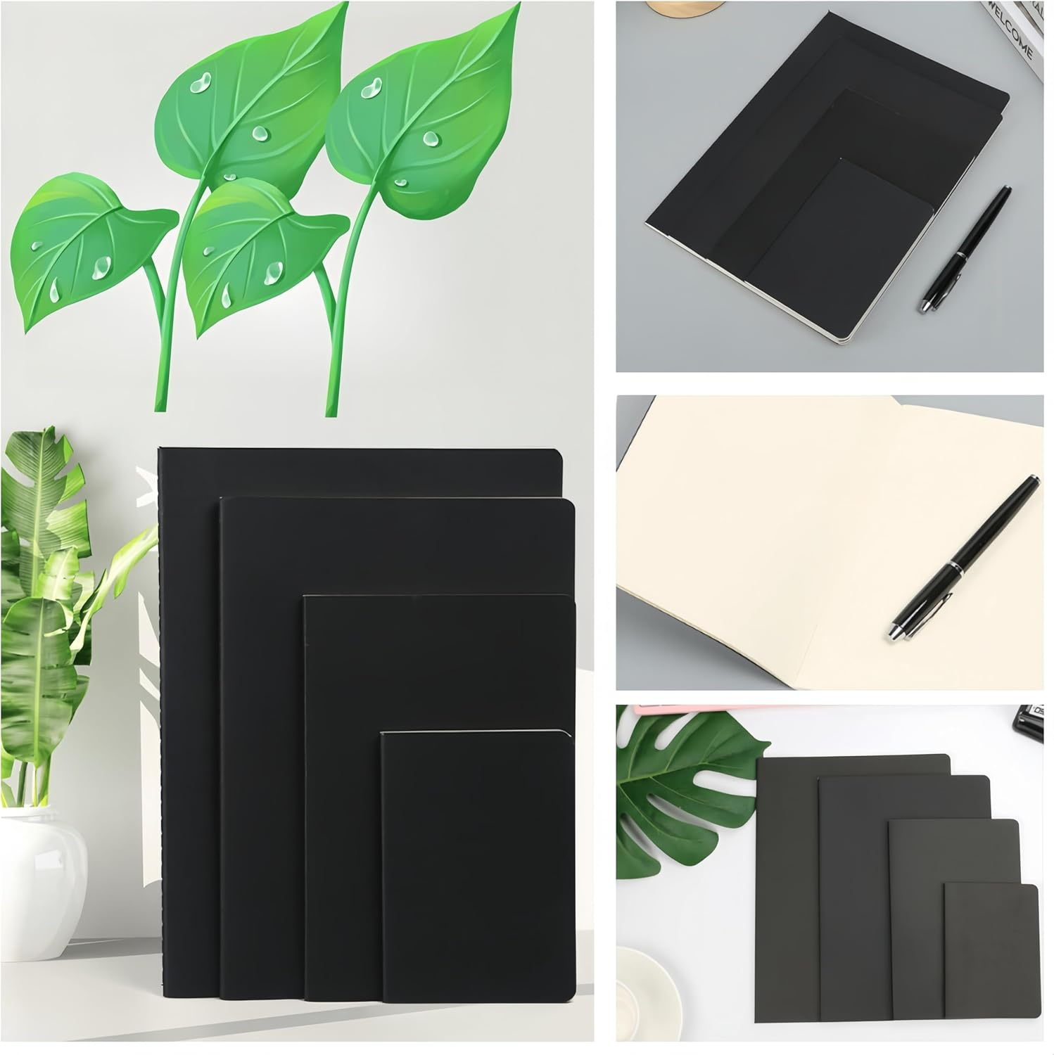 6 Pack Pocket Notebook, Ai-Oumleef Journal Notebook,Softcover Mini Notebooks14 X 10Cm Notebook Small Memo Notepad for Men Women Traveler Author, 30 Sheets,60 Lined Pages(Blank, Black) image number 1