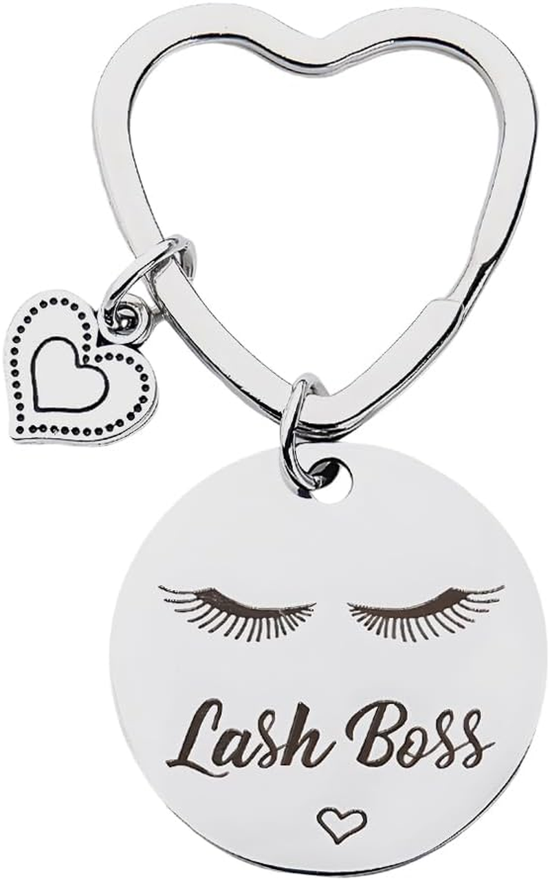 Lash Technician Gifts for Eyelash Tech Makeup Birthday Presents for Women Beautician Lash Boss Keychain for Women Eyelash Technician Lashes Artist Gifts for Esthetician Eyelashes Gift Makeup Bag Charm image number 2