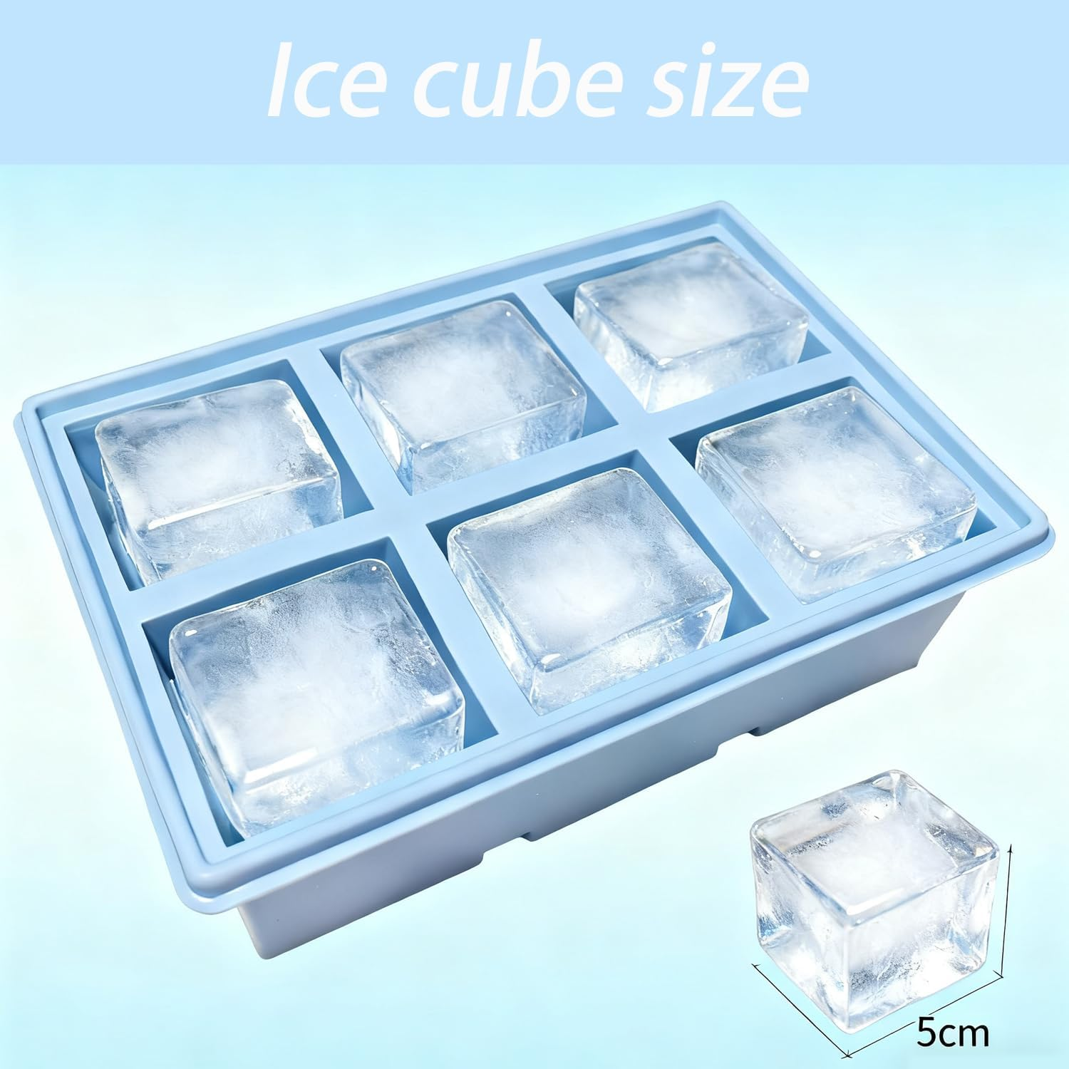 Ice Cube Tray, 3 Pack Reusable Silicone Large Square Ice Cube Moulds, Large Ice Cubes Mould with Removable Lid for Whiskey, Cocktail, Drinks, Coffee, Fruit, Juice and Ice Cream (Blue Pink Green)