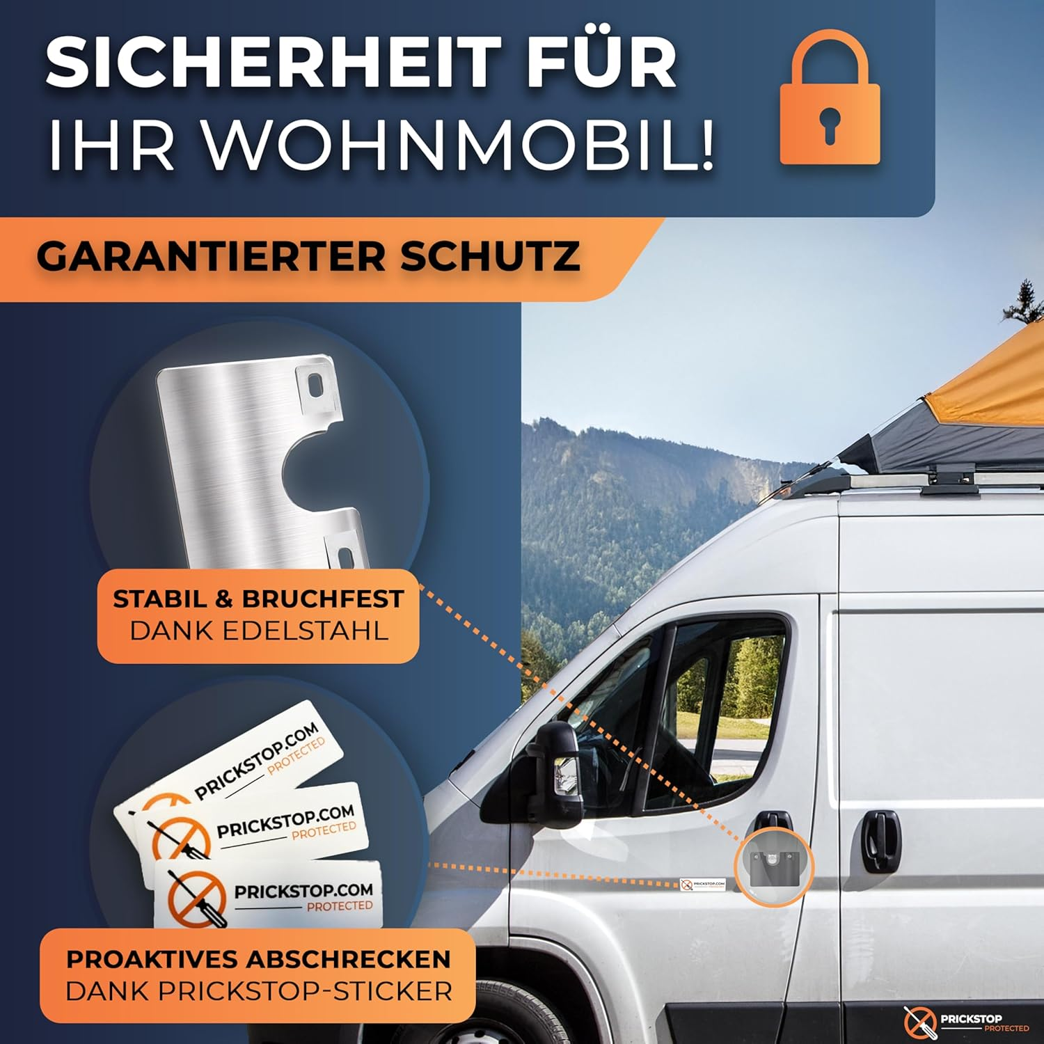 Prick Stop Door Lock | Safety for Fiat Ducato, Citroen Jumper, Peugeot Boxer and P&ouml;ssl Motorhome | Prickstop Burglary Protection image number 6