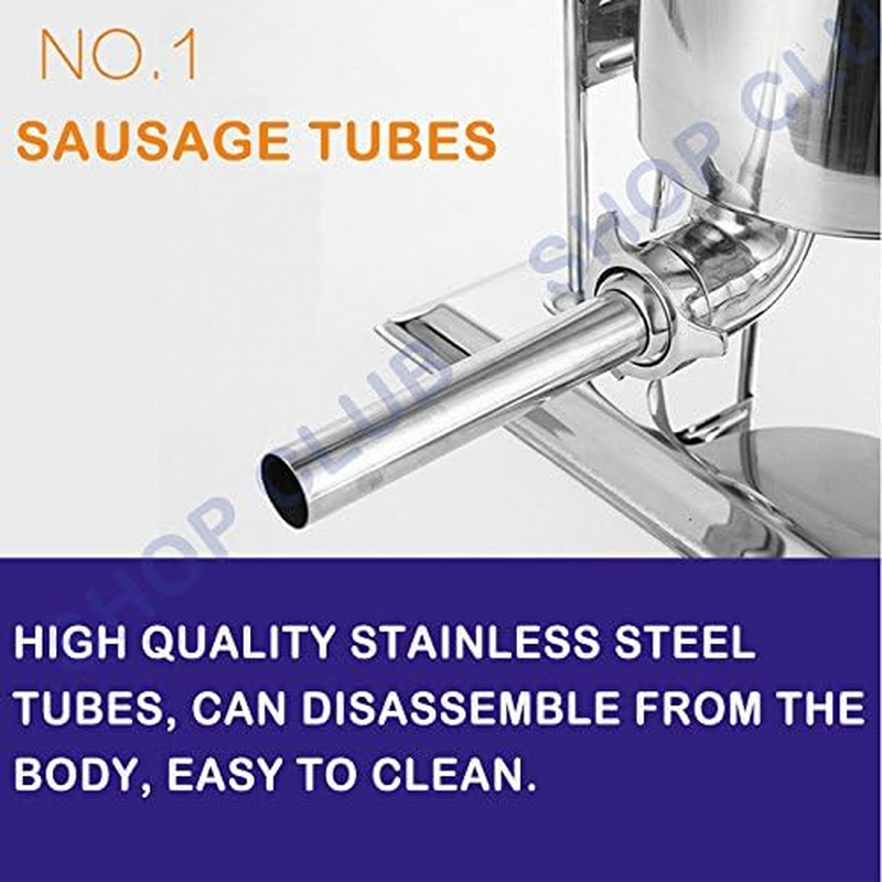 7L Stainless Steel Meat Sausage Filler Stuffer Salami Maker Vertical Machine image number 5
