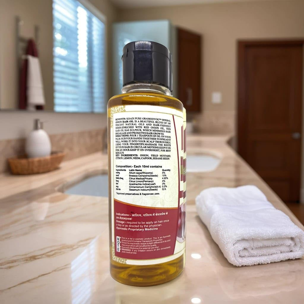 Khadi Pure Vitalising & Onion Hair Oil, 210 Ml (Pack of 4) image number 3