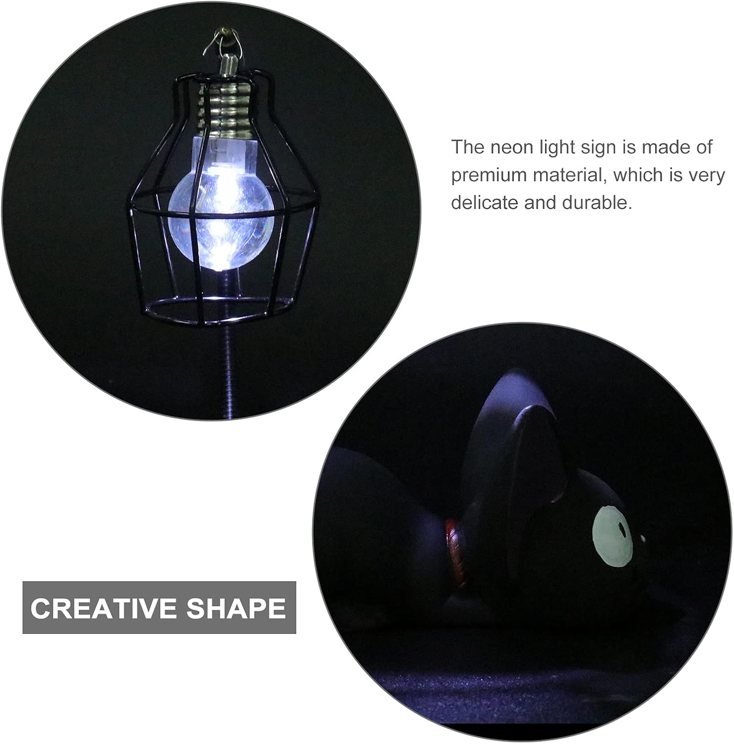 Resin Cat Design Lamp Creative Night Light Table Bedside Lamps for Reading (Iron Wire Lampshade,3.1 X 4.7 X 6.7Inch) image number 6