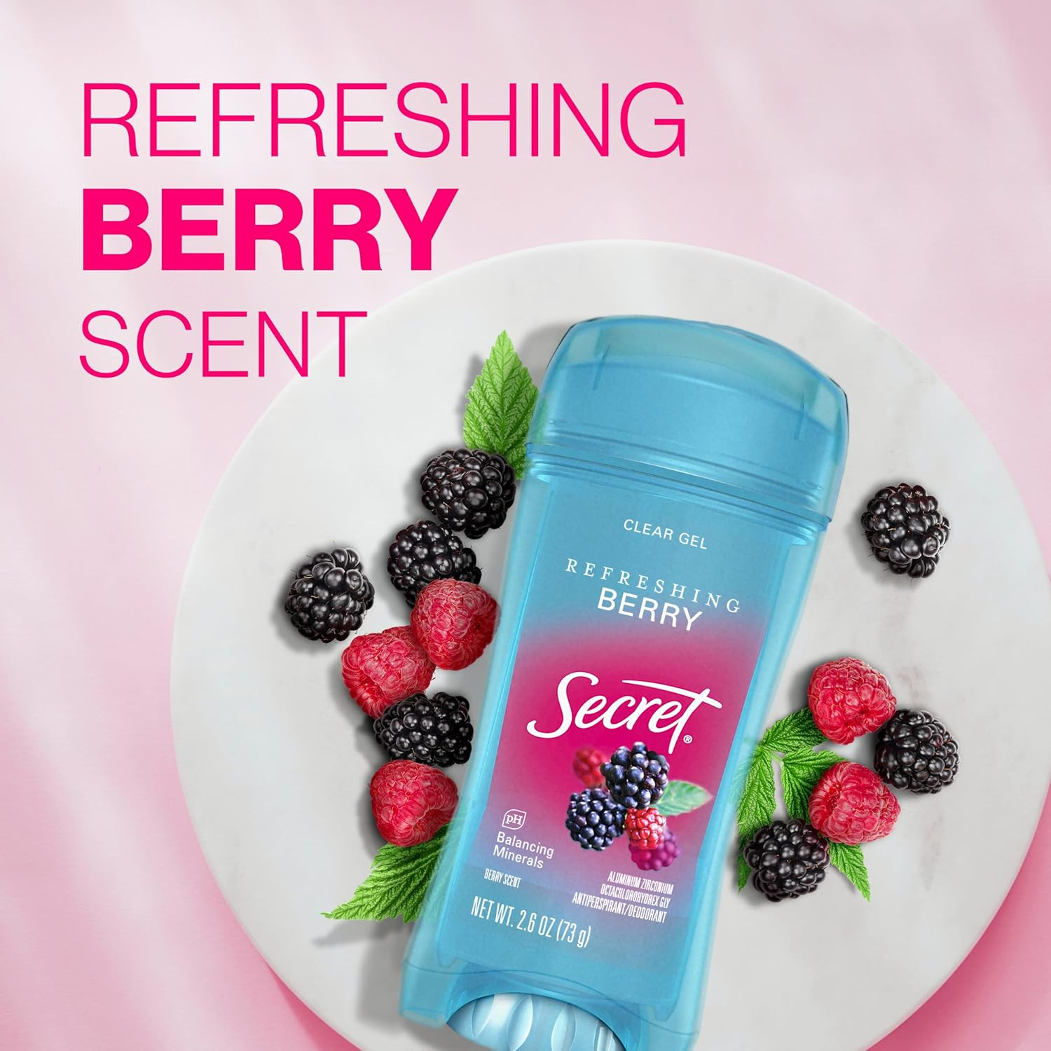 Secret Fresh Antiperspirant and Deodorant Clear Gel, Boho Berry, 2.6 Oz(Pack of 6). image number 2