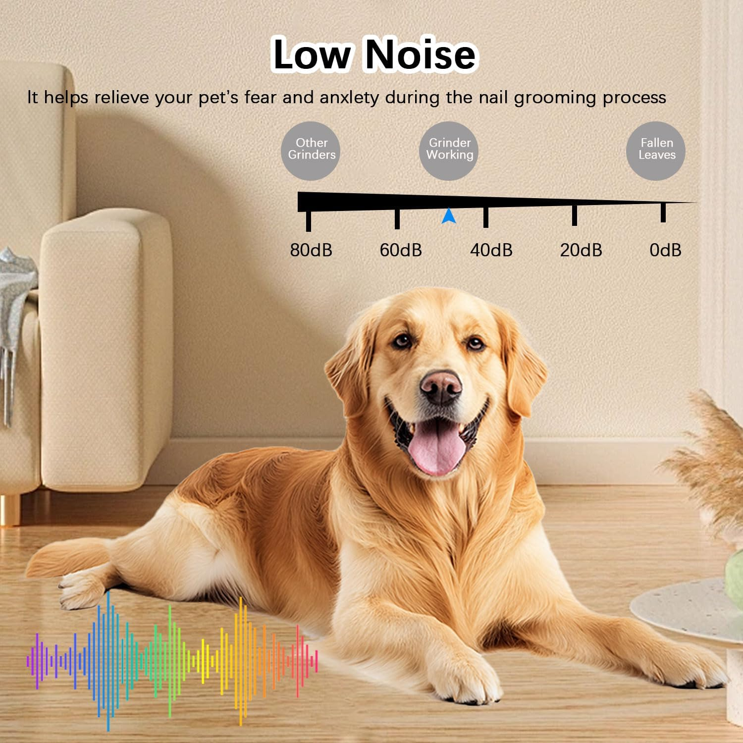 Bemuiz Dog Nail Grinder with Dog Nail Trimmers, 3 Pcs Dog Nail Clippers Kit for Large Medium Small Dogs & Cats, Quiet Electric 2-Speed USB Rechargeable Pet Nail Grinder with Light, Gifts for Dog Lovers image number 4