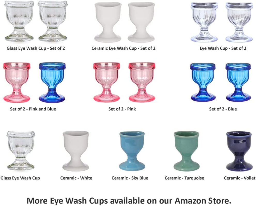 Healthgoodsin - Reusable Colored Eyewash Cup Set Curved Design | Thick Plastic Eyewash Cup Set for Eye Cleansing (Pink and Blue) image number 5