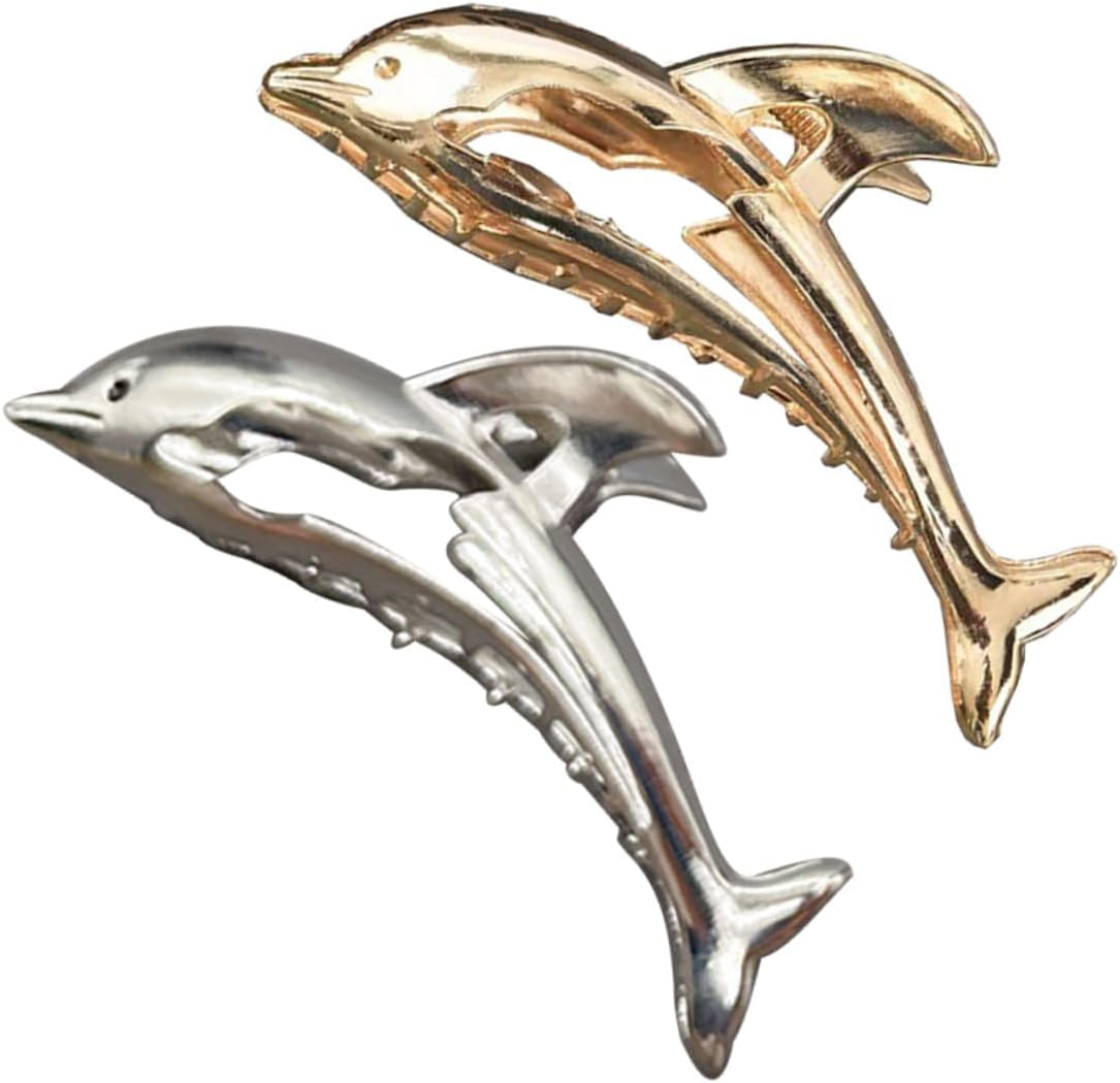 Outanaya 2Pcs Dolphin Hair Clips Stylish Large Hair Clamp for for Parties Weddings and Everyday Use Matte Finish image number 5