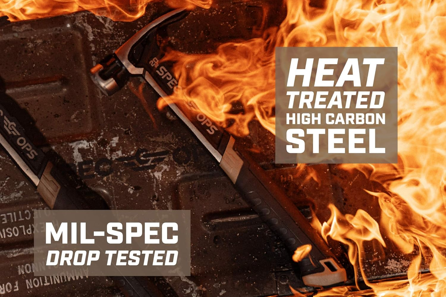 Spec Ops - SPEC-M20SF-S Tools Nailing Hammer, 20 Oz, Rip Claw, Smooth Face, Soft Mallet Face, Shock-Absorbing Grip, 3% Donated to Veterans Black/Tan image number 1