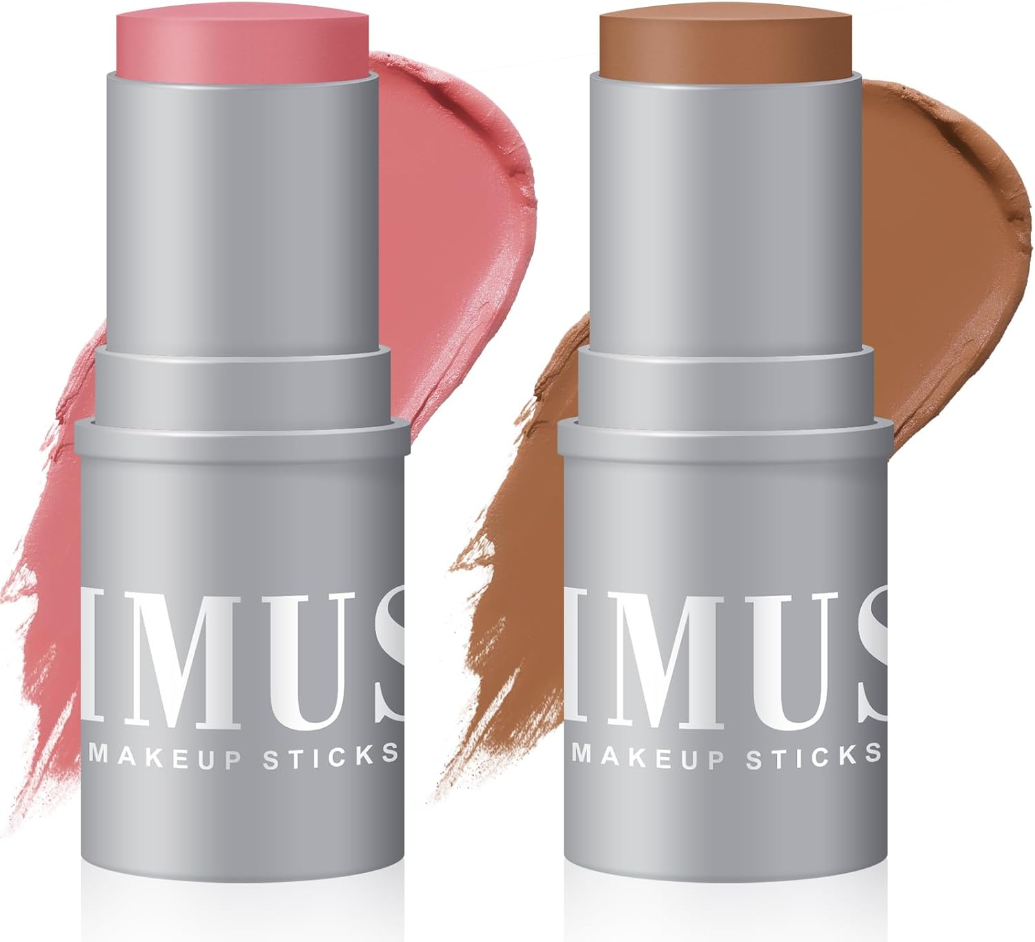 KIMUSE Cream Contour Stick Duo, Cream Blush Stick, Bronzer Shaping Sticks, Creamy & Highly Pigmented, Long Lasting Vegan Face Make up Sticks image number 4