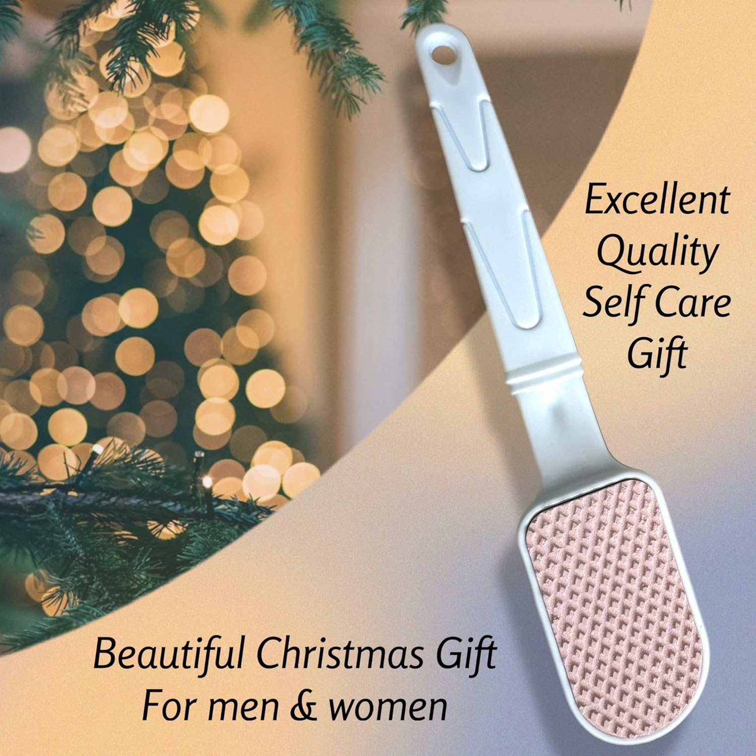 Double-Sided Foot Pumice Stone & File with Handle - Heel Scraper Scrubber Cracked Feet Instant Exfoliating Buffer Dead Skin Remover &ndash; Feet Pedicure Skin Softener Sole Smoother