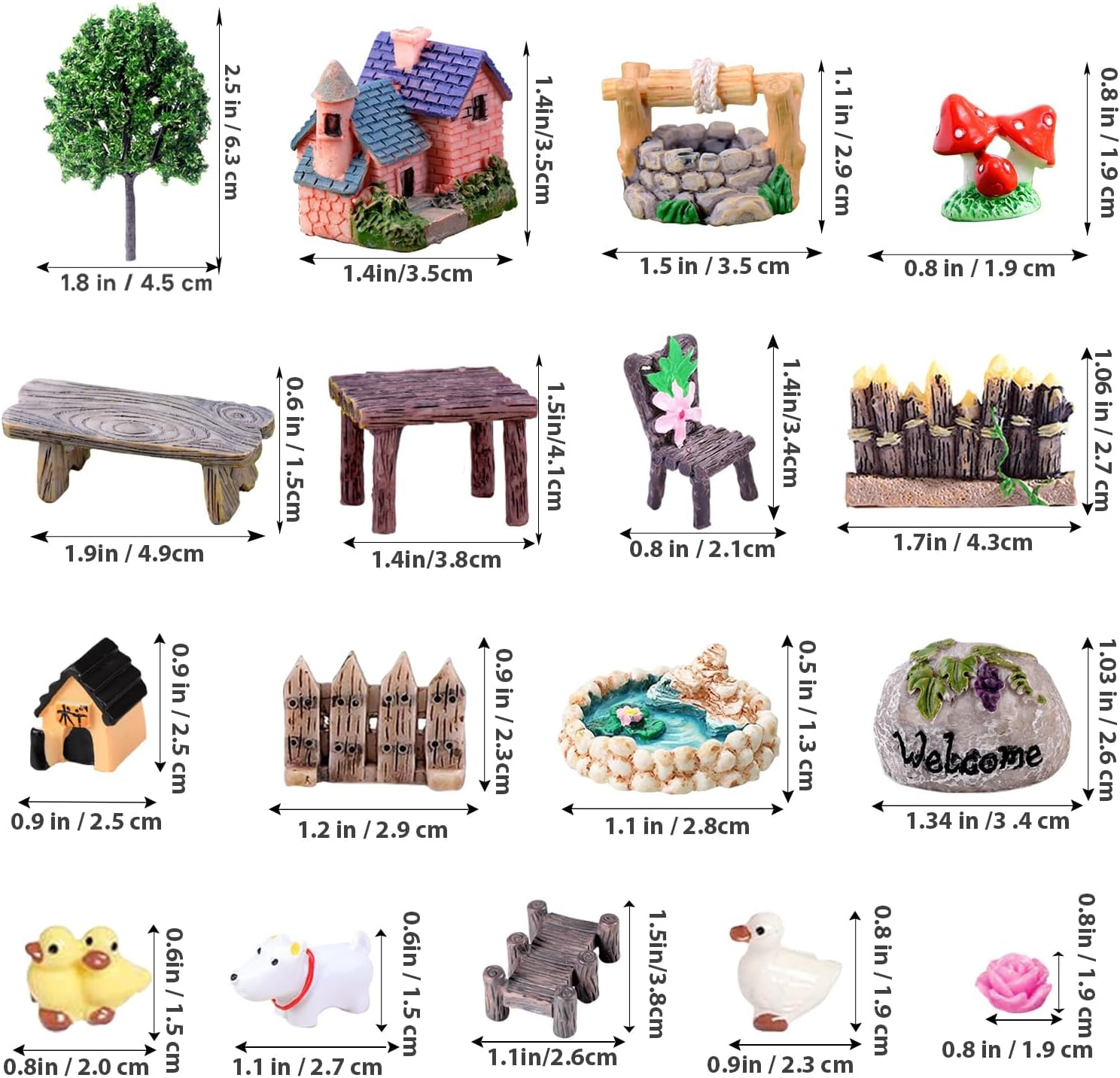 Fairy Garden Accessories, Fairies Welcome Garden Kit, 48Pcs Miniature Fairy Garden Ornament for Christmas Decoration Fairy Garden Potted Plant Desk Decor image number 1