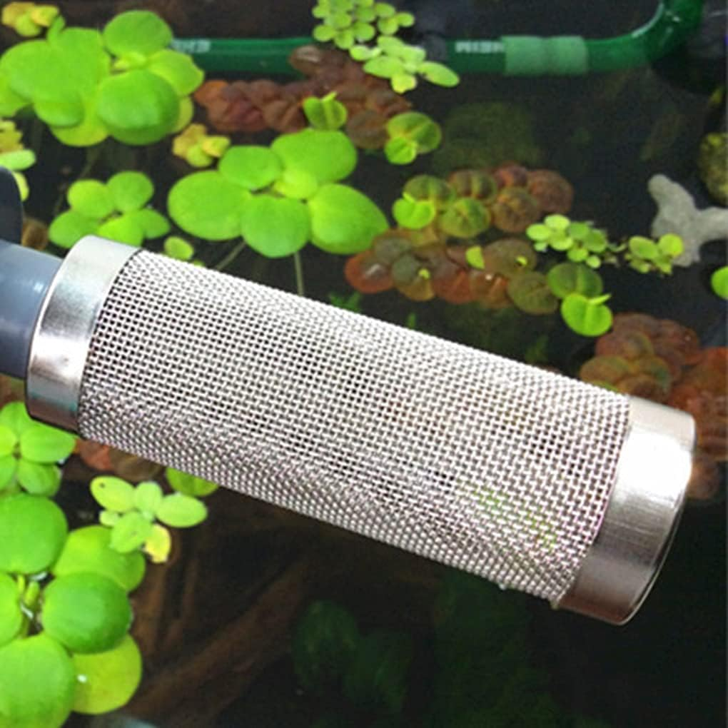 Fish Tank Filter Stainless Steel Inlet Case Mesh Shrimp Nets Special Cylinder Filters Inflow Inlet Protect Aquarium Accessories (Color : L)