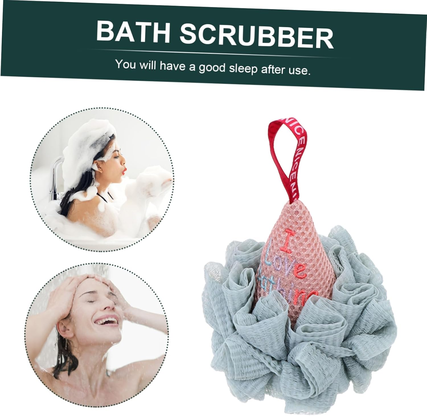 Housoutil 3 Sets Ice Shape Shower Balls Bubble Making Nets for Bath Shower Assorted Bath Flowers Supplies for Family Fun Random Color image number 2