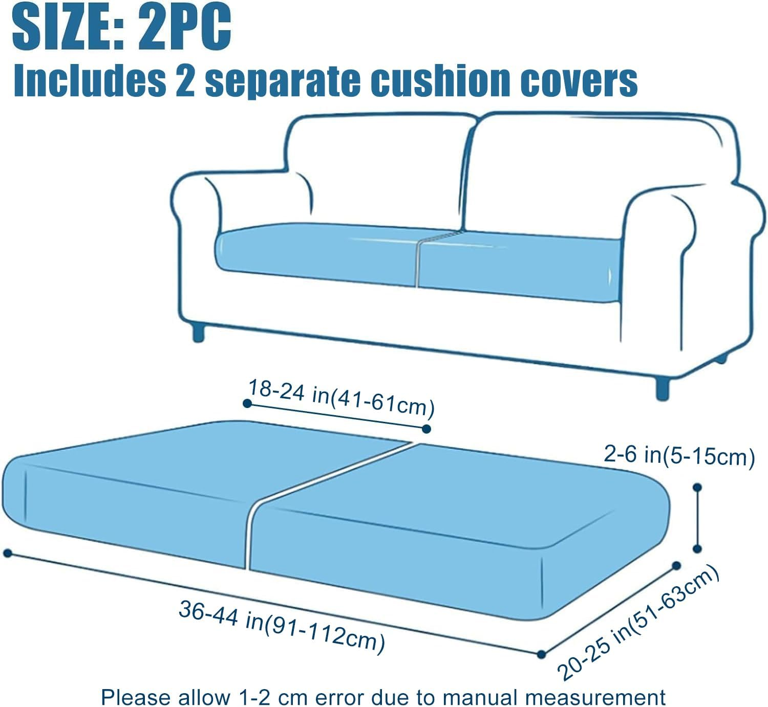 Smiry Waterproof Couch Cushion Covers, Stretch Jacquard Thick Sofa Cushion Covers, Washable Seat Slipcover Elastic Furniture Protector for Pets, Kid (2PC, Camel) image number 2